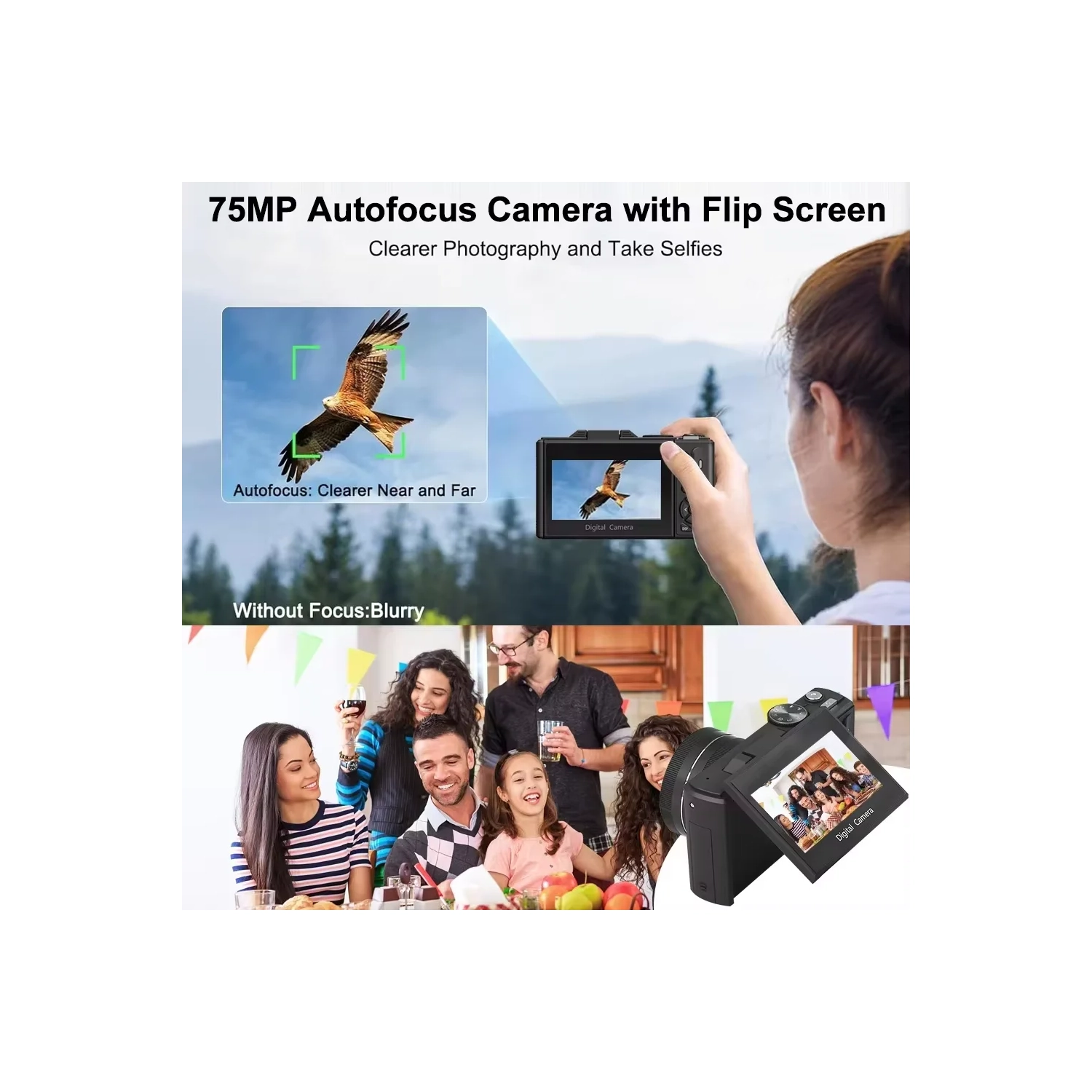 HD flip screen CCD digital camera WIFI transmission student retro micro-single entry portable card machine - black [64G memory card + card reader + 2