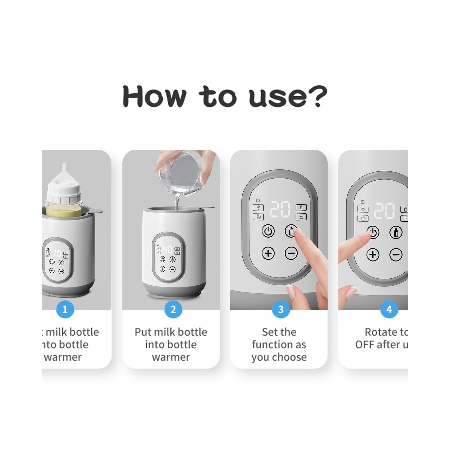 Portable Bottle Heater, Fully Automatic Milk Warmer with Smart Display, Suitable for New Moms and Dads