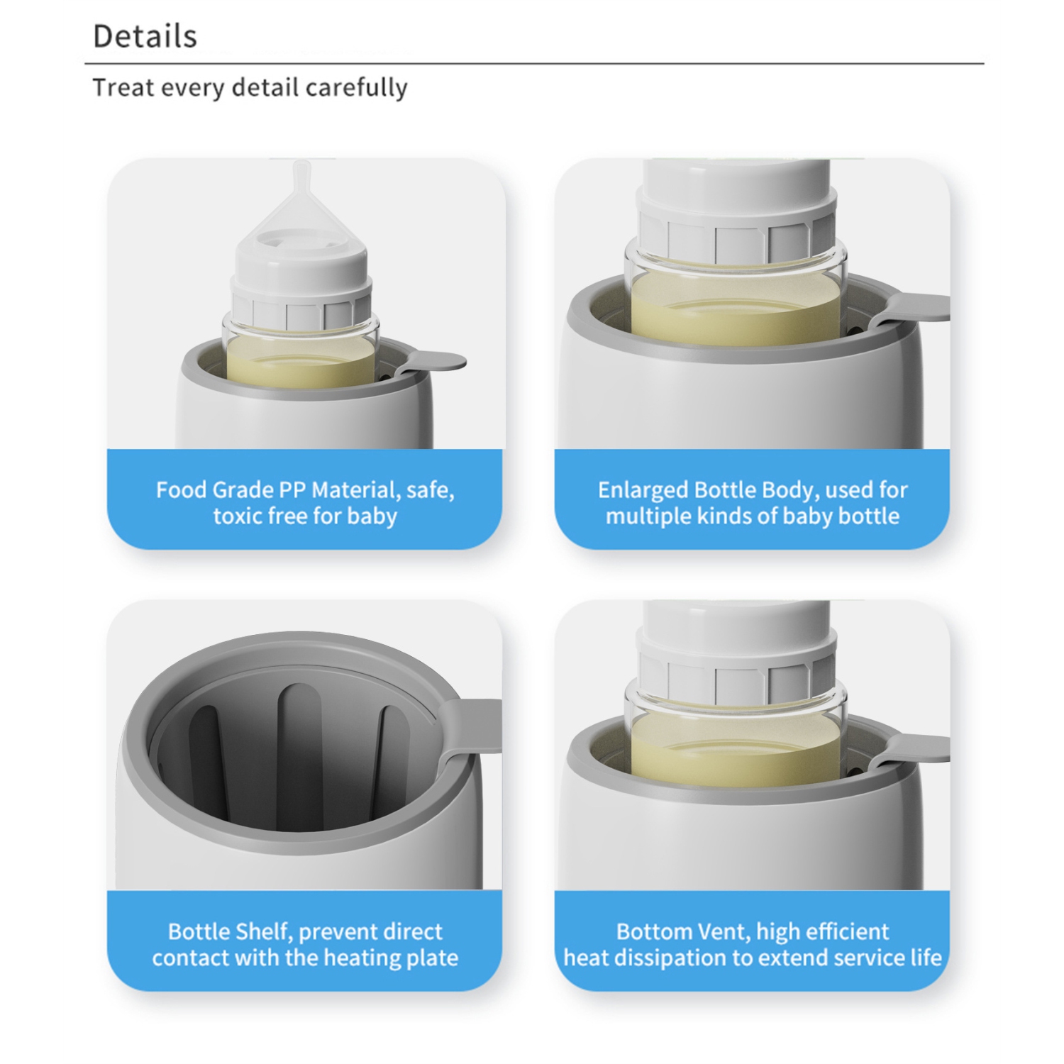Portable Bottle Heater, Fully Automatic Milk Warmer with Smart Display, Suitable for New Moms and Dads