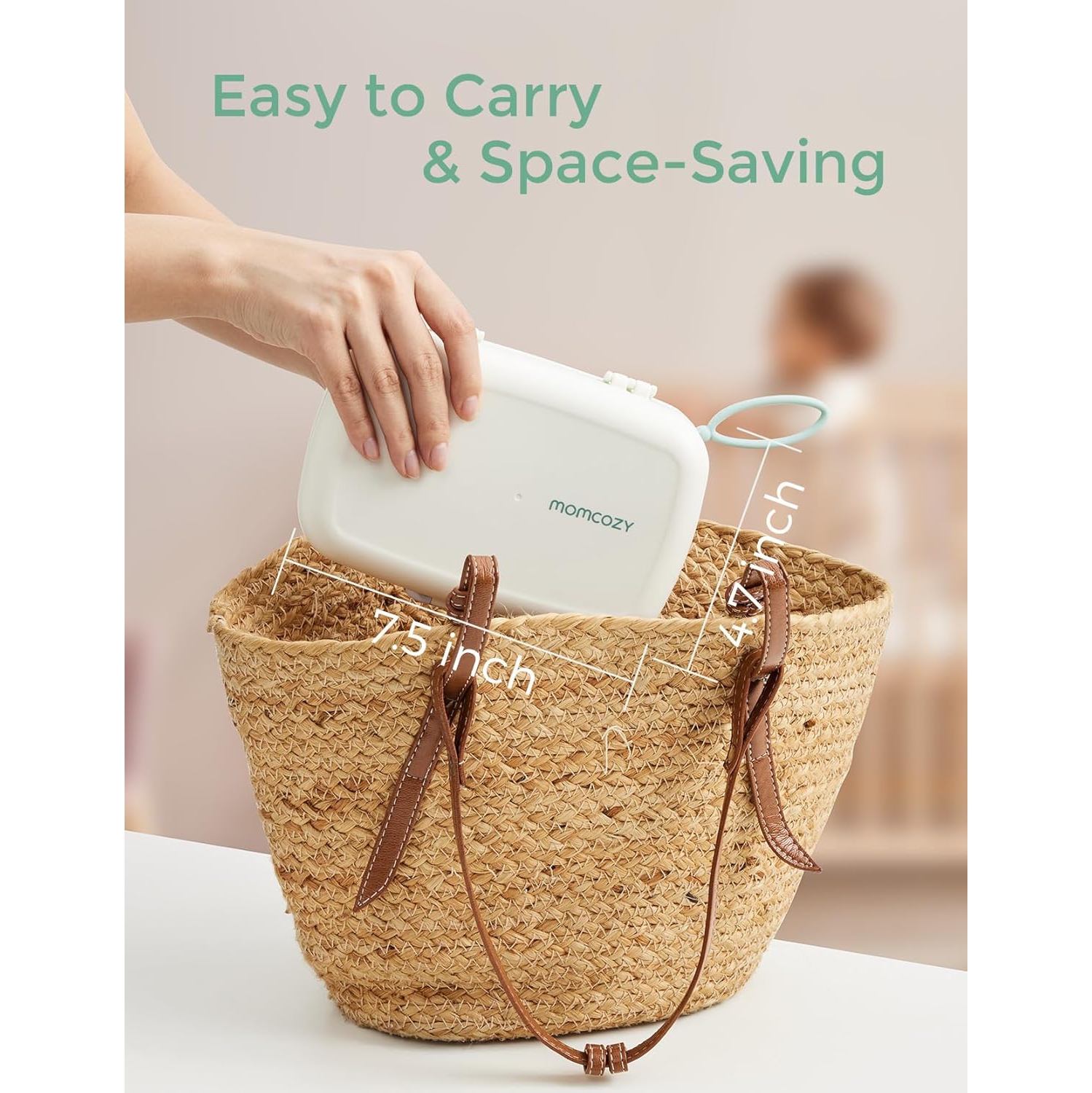 Momcozy Breast Pump Hands Free Upgraded Mobile Flow | M9, App Discreet Control Electric Breast Pump & Momcozy Bottle Brush Set, 7 in 1 Baby Bottle