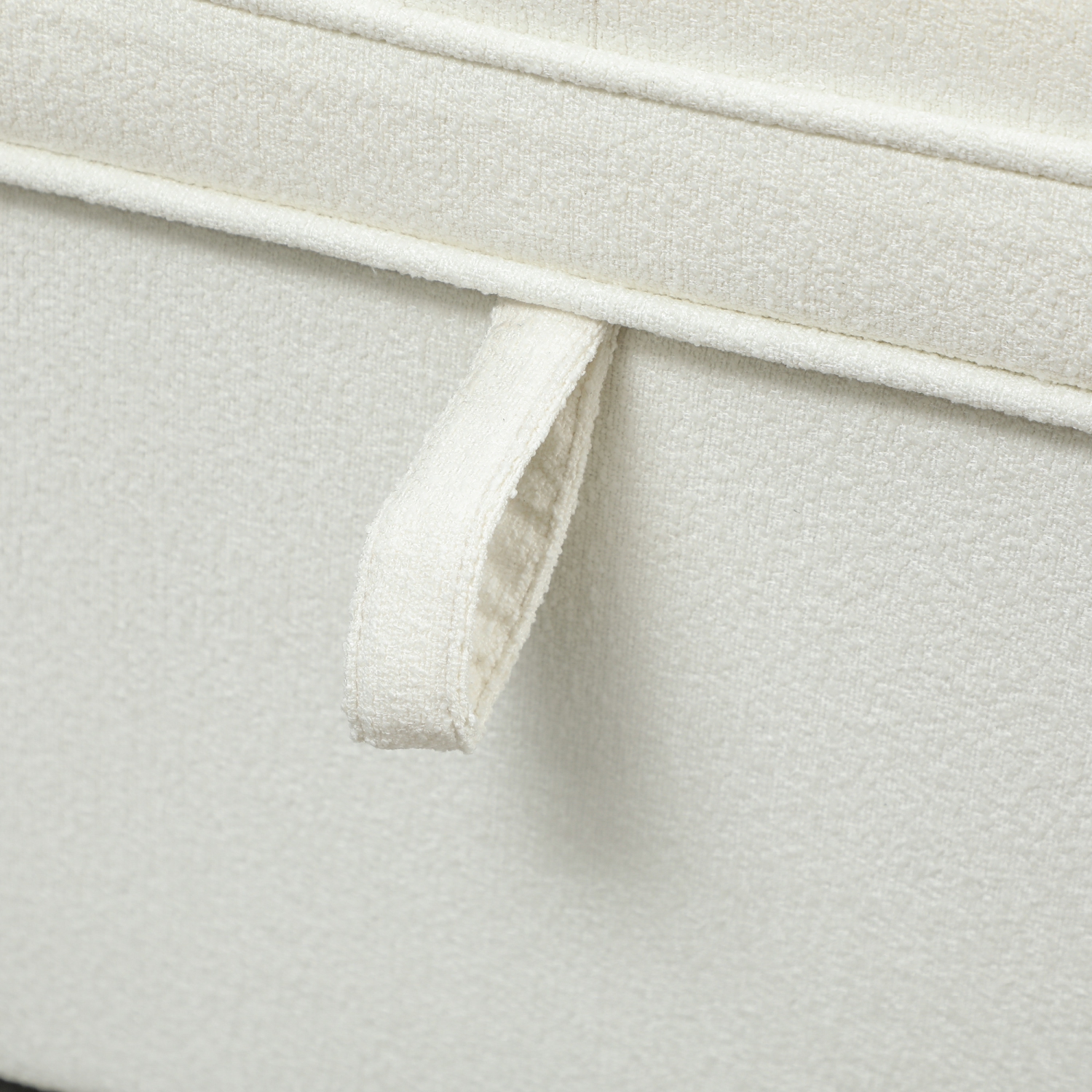 HOMCOM – Banc pouf de rangement, repose-pieds avec charnières et pattes de sécurité, banc d'extrémité, coffre de rangement en lin de 47&nbsp;po pour