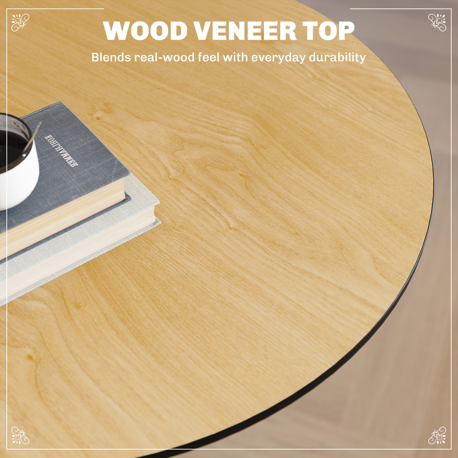 HOMCOM Round Bar Table for 2, 40.2 Inch Modern Bar Height Pub Dining Table with Steel Frame, Non-Slip Base, Easy Assembly for Living Room, Kitchen,