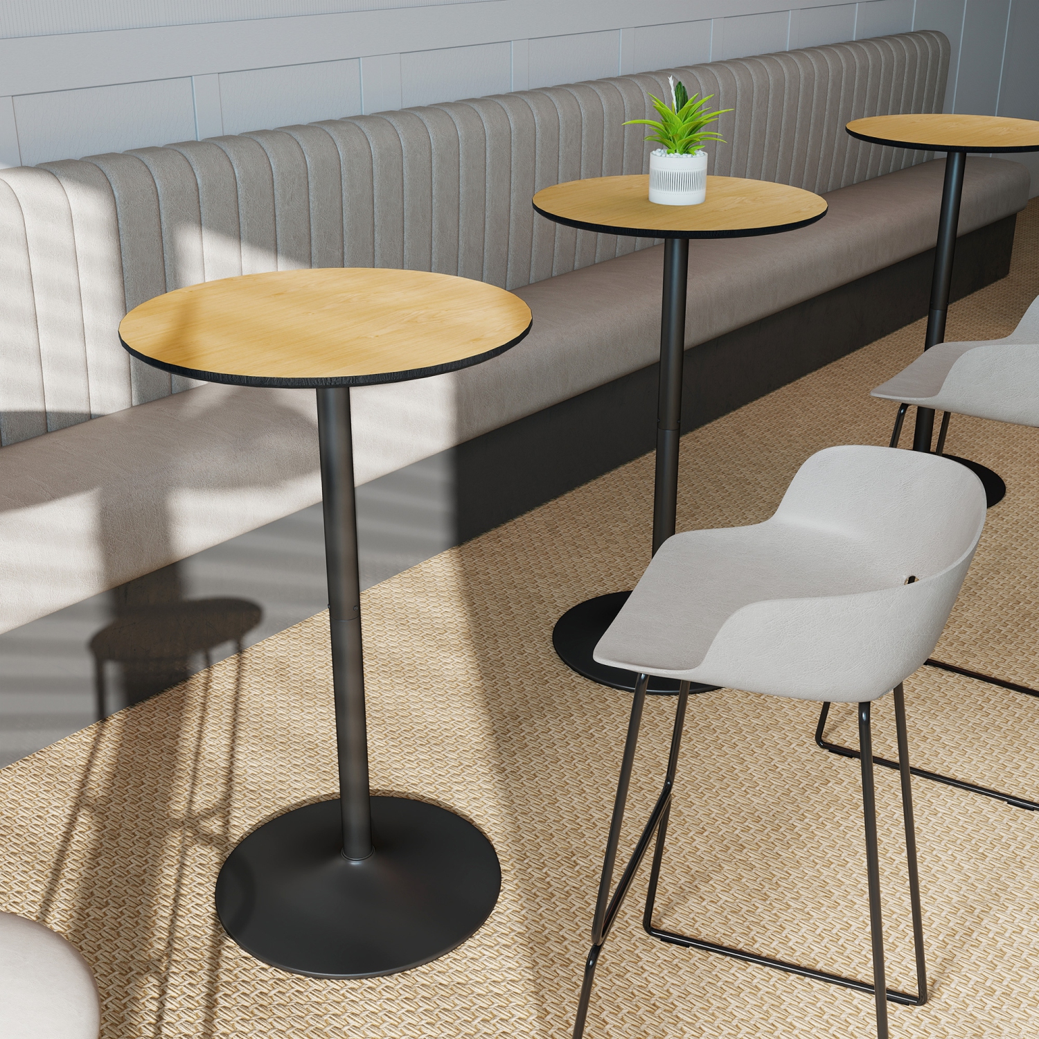 HOMCOM Round Bar Table for 2, 40.2 Inch Modern Bar Height Pub Dining Table with Steel Frame, Non-Slip Base, Easy Assembly for Living Room, Kitchen,