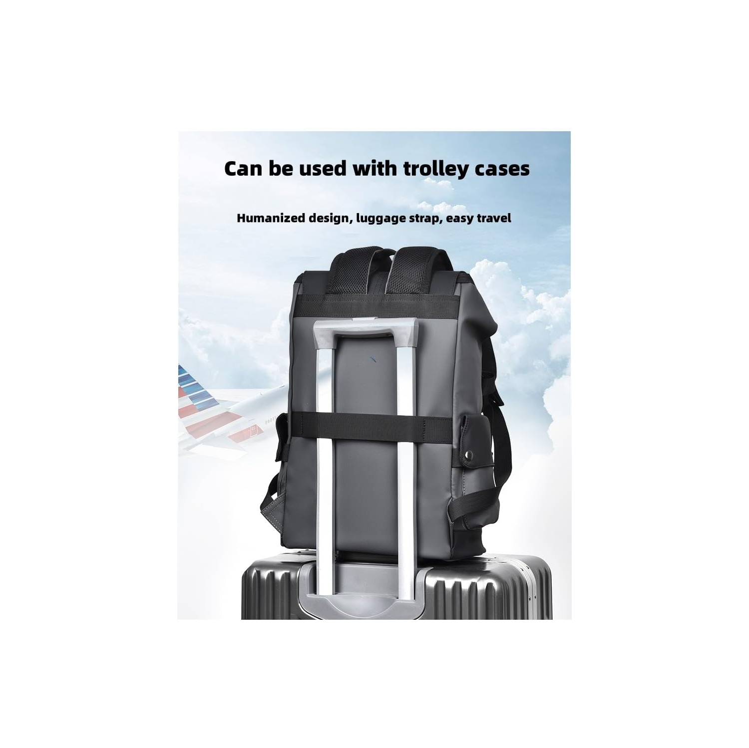 Sac à dos pour homme Sac de voyage pour ordinateur grande capacité, sac pour portable idéal pour les voyages et les activités de plein air - Noir