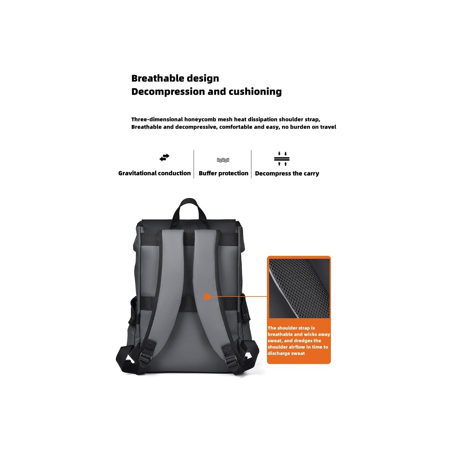 Sac à dos pour homme Sac de voyage pour ordinateur grande capacité, sac pour portable idéal pour les voyages et les activités de plein air - Noir