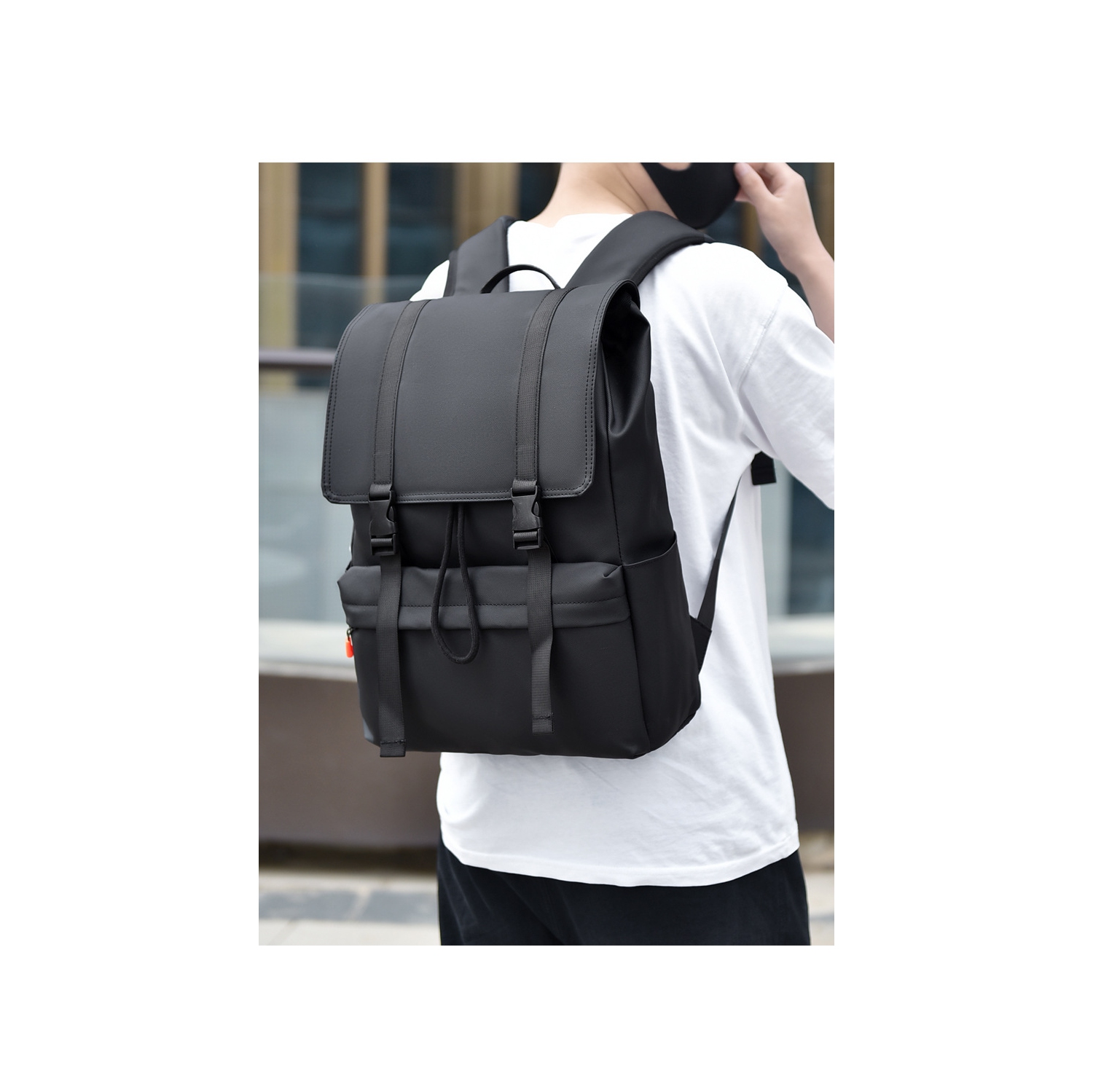 Sac à dos pour ordinateur d'affaires Sac d'école Sac à dos de voyage de grande capacité pour hommes convenant aux voyages et au travail - noir