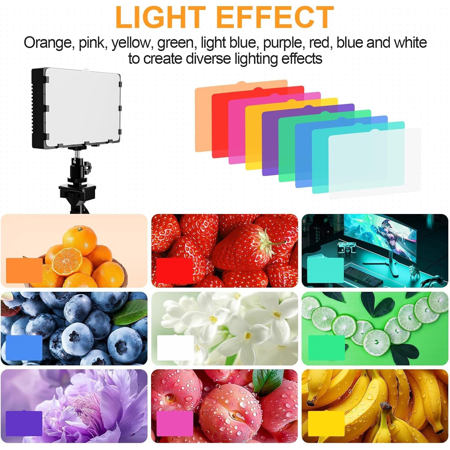 YOULIGHTS Led Photography Lighting Kit, 2 Pcs Dimmable Continuous Portable Studio Light with 54 inch Adjustable Tripod Stand