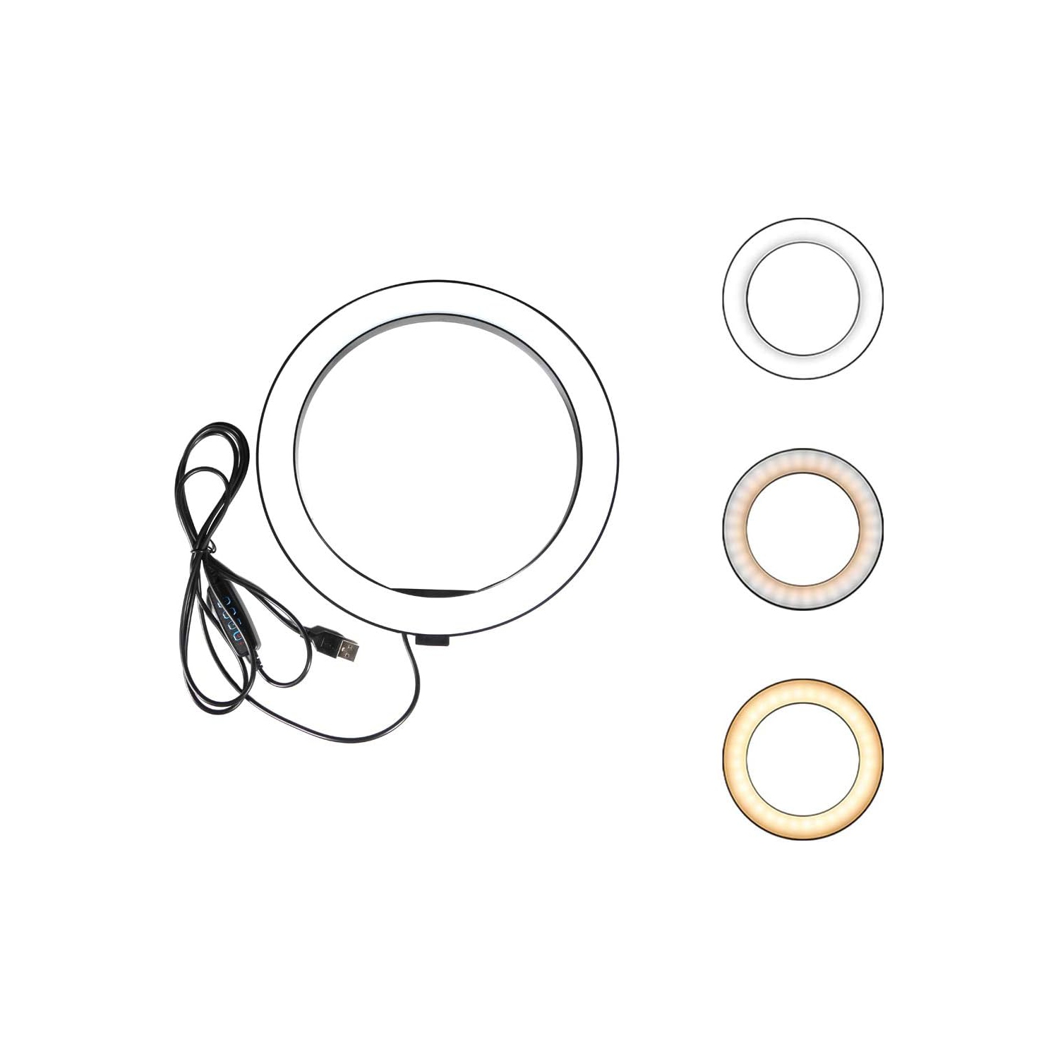 YOULIGHTS Ring Light OEBLD Dimmable with 3 Light Modes & 10 Brightness Level LED Ring Fill Lights