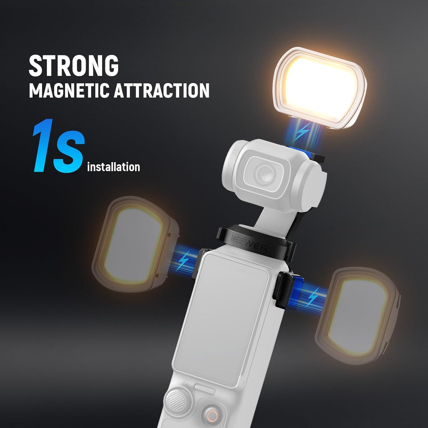 YOULIGHTS Magnetic Auxiliary Light Compatible,1.3W USB C Rechargeable Plastic Mini LED Fill Light Attachment