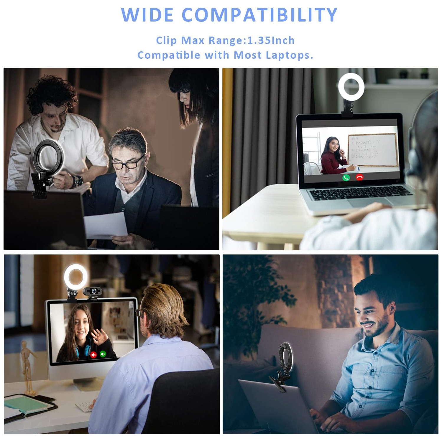 YOULIGHTS Video Conference Lighting Kit, Ring Light for Monitor Clip On,for Remote Working, Distance Learning,Zoom Call, Self Broadcasting