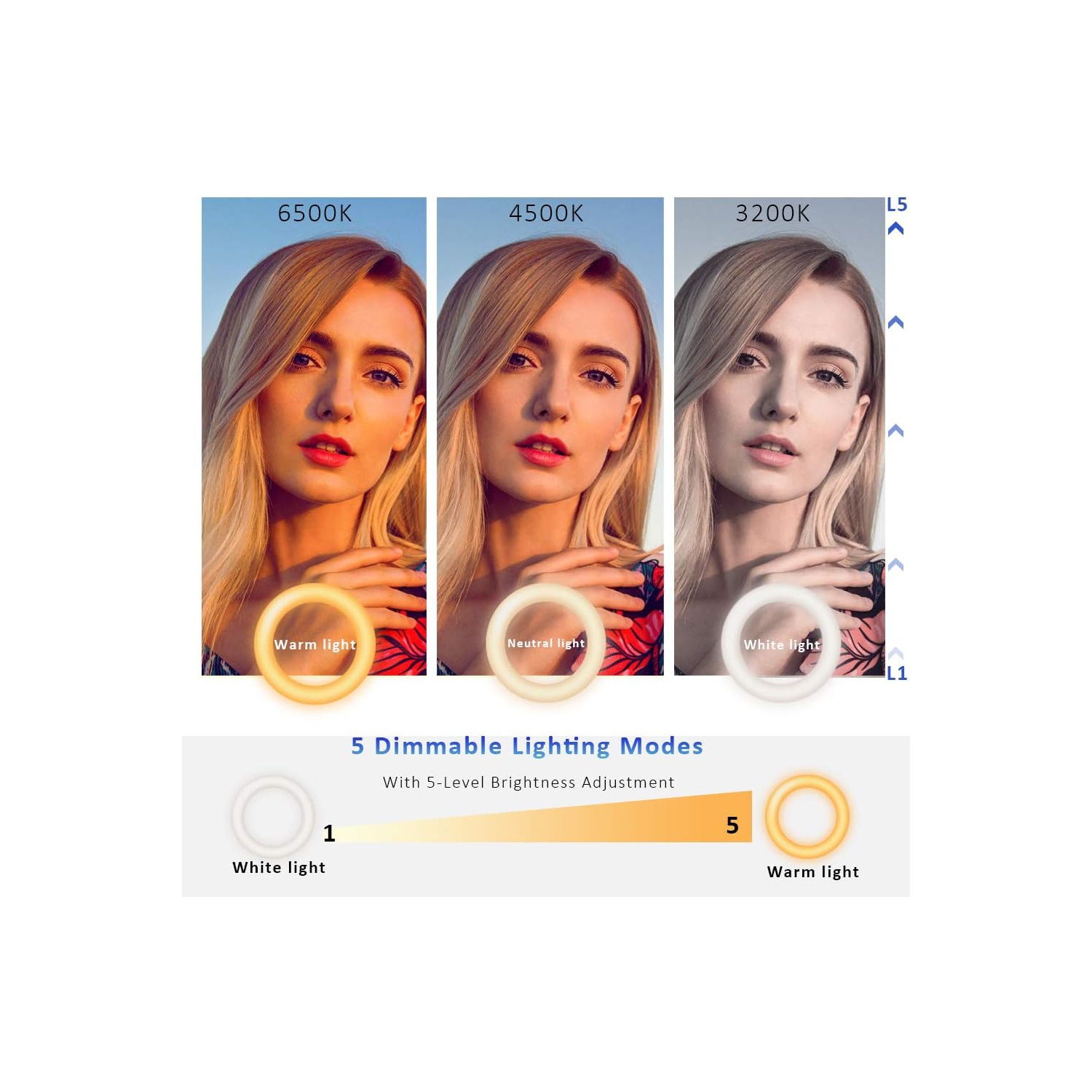 YOULIGHTS Video Conference Lighting Kit, Ring Light for Monitor Clip On,for Remote Working, Distance Learning,Zoom Call, Self Broadcasting