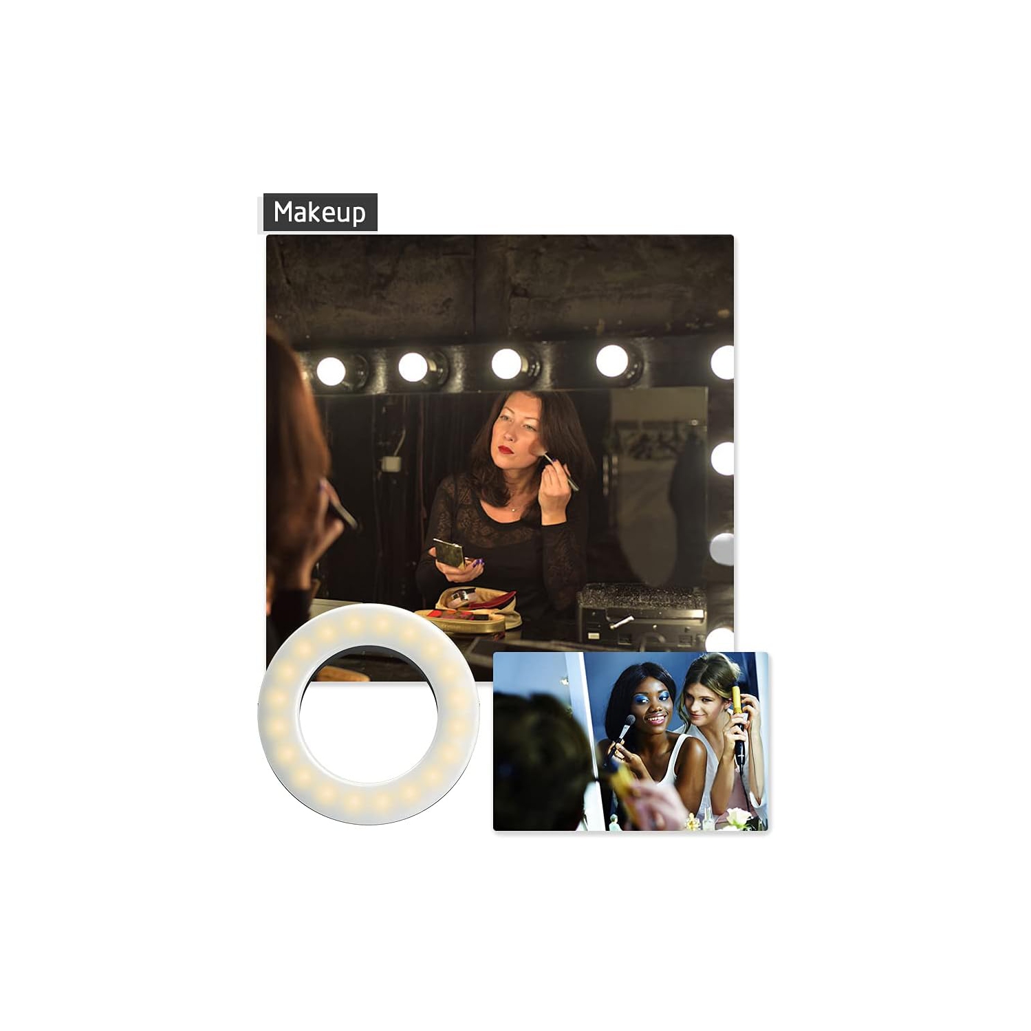 Lampe d'appoint portative rechargeable à pince pour égoportraits XINBAOHONG de YOULIGHTS avec 40 LED pour téléphone intelligent, photo et vidéo