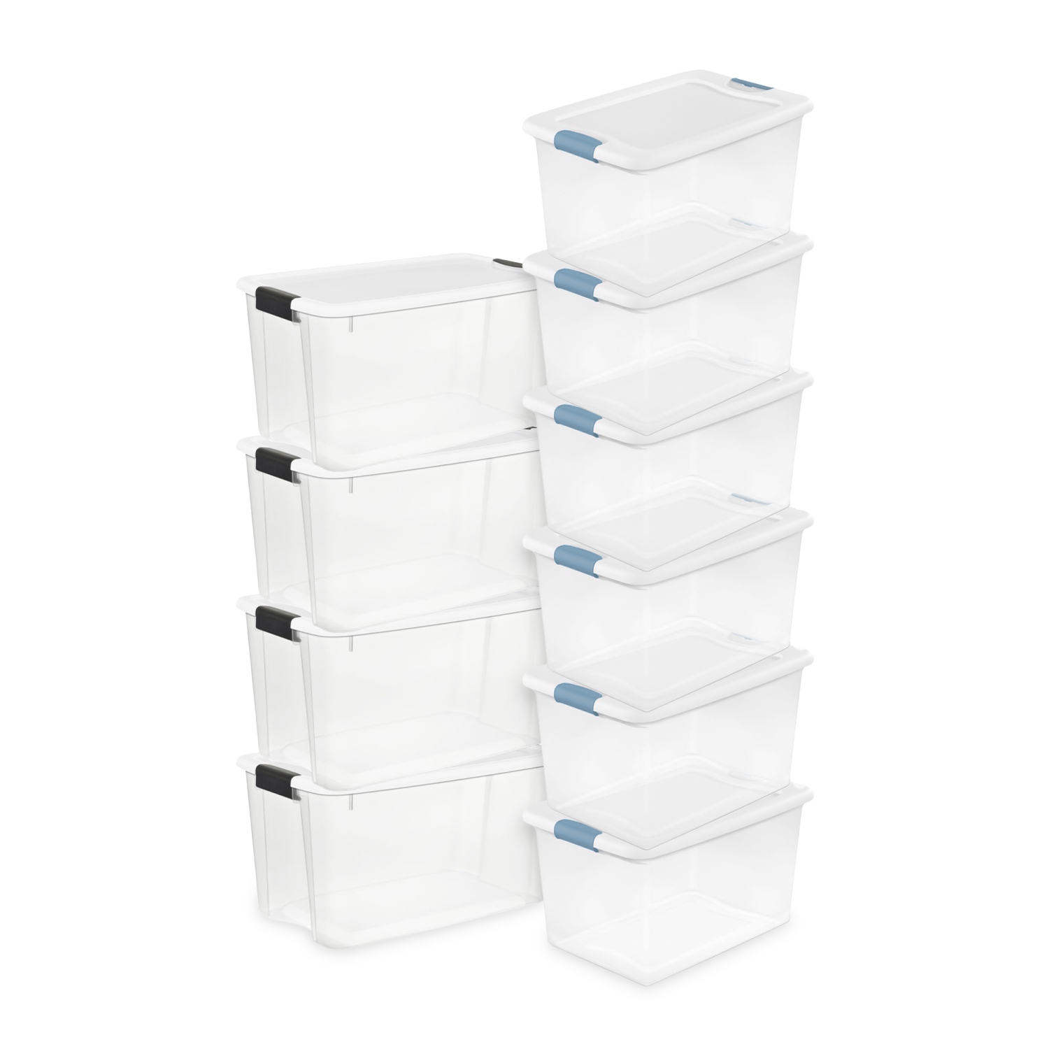 Sterilite 70 Quart Ultra Latch Storage Box & 64 Qt. Container (6 Pack)