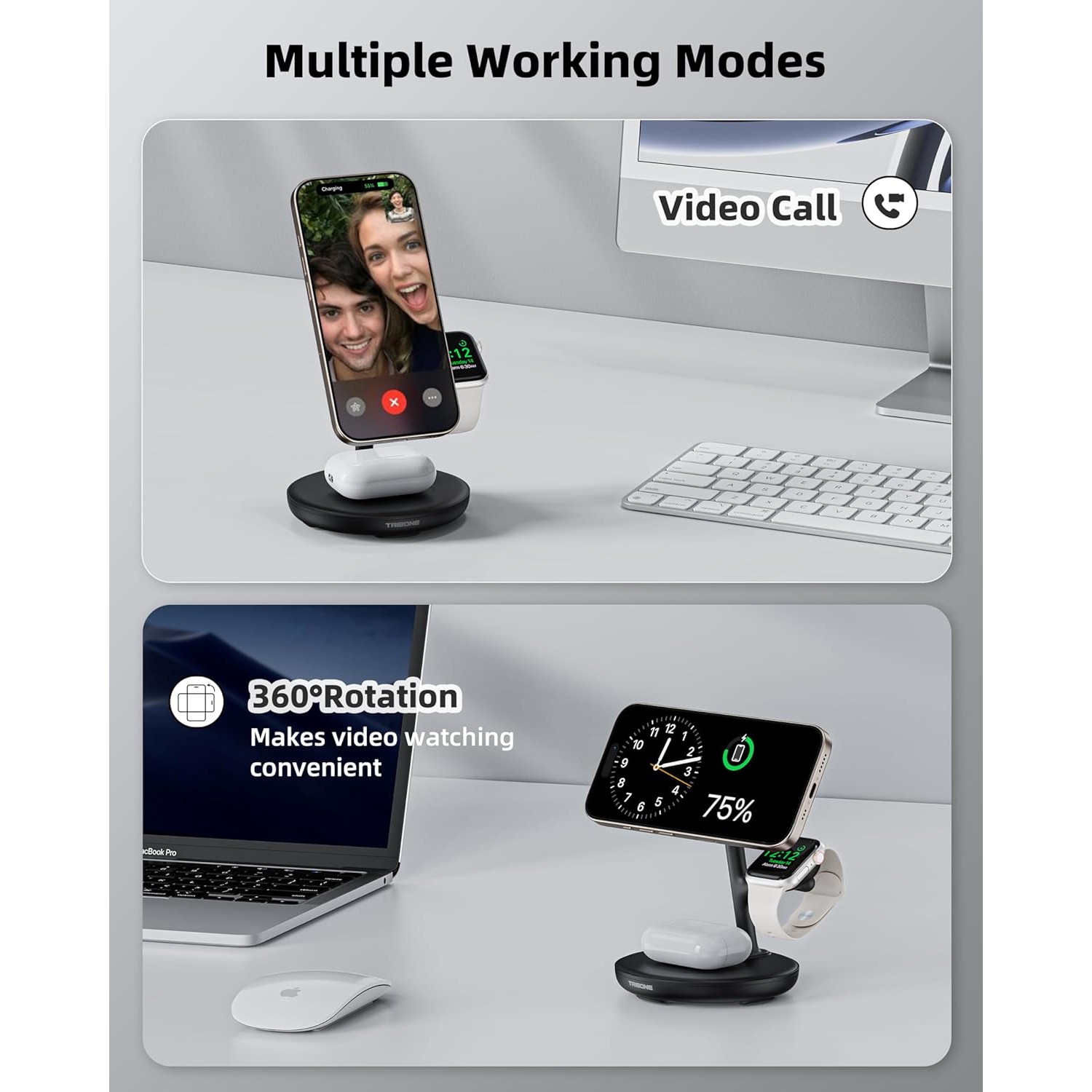 Support de chargement magnétique sans fil 3-en-1 de YOULIGHTS