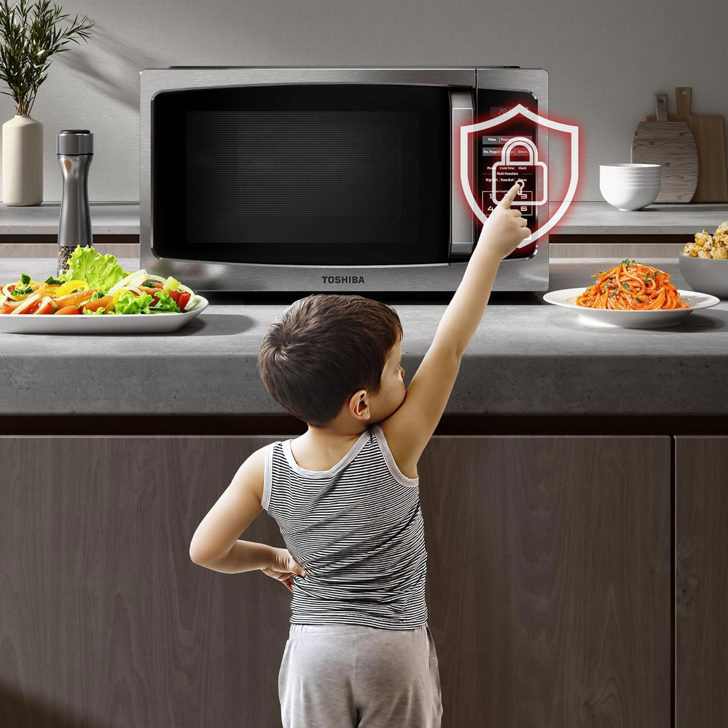 Four à micro-ondes de comptoir de 0,9 pi³ de Toshiba/CA) - Acier inoxydable