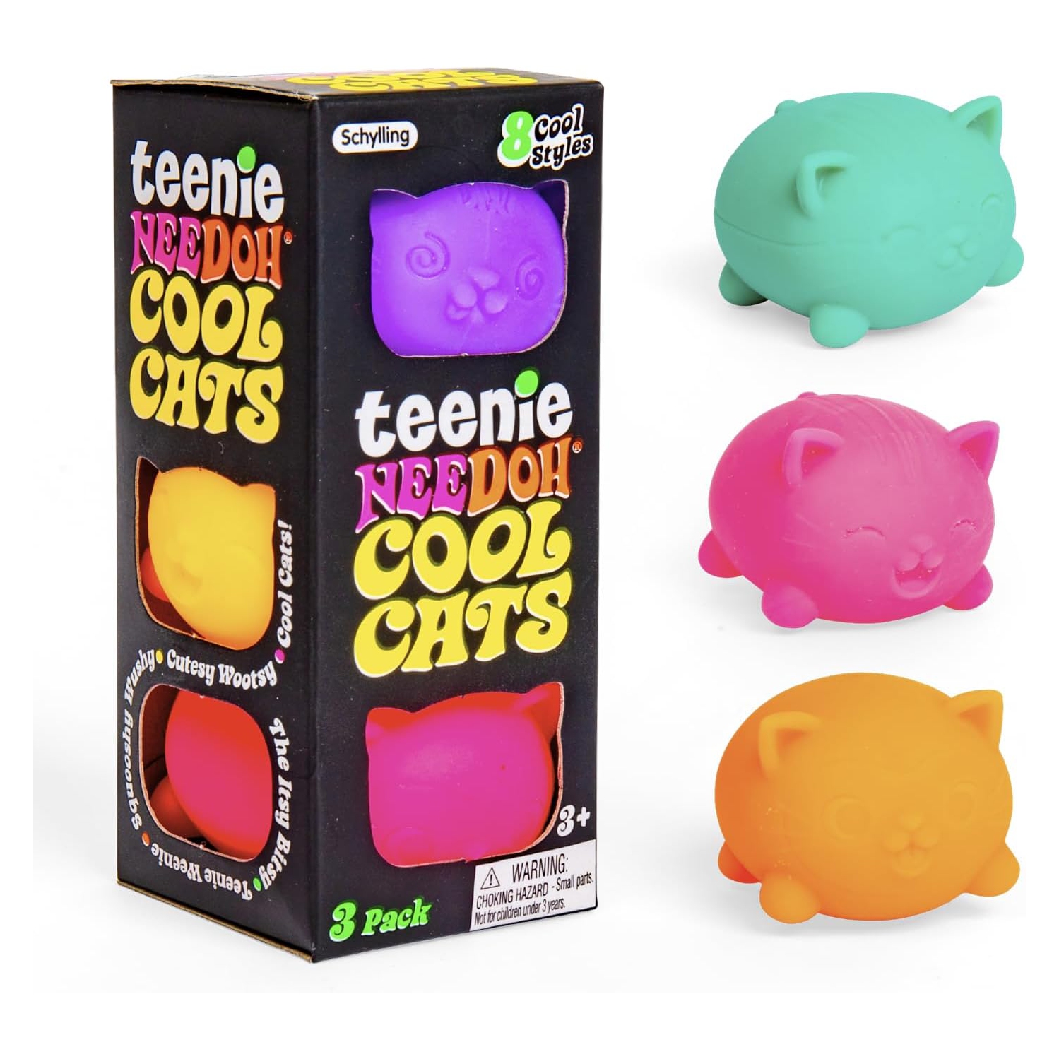 NeeDoh de Schylling - Chat frais - Jouet sensoriel doux - Balles antistress de collection - 3 ans et plus - CCTND