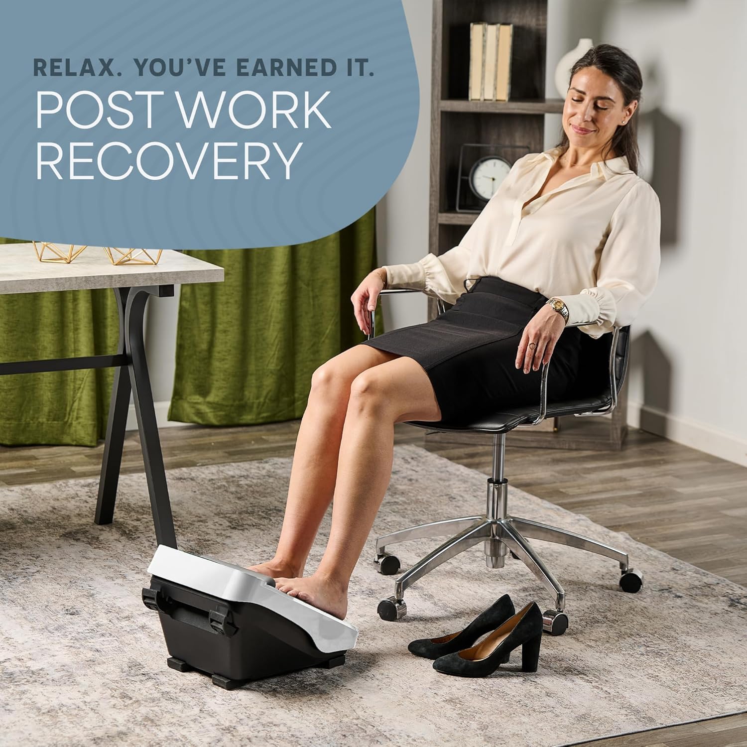 LifePro Foot Massager for Neuropathy – Heated Foot & Calf Massager for Pain Relief, Blood Circulation & Relaxation – 5 Programs, 30 Intensity Levels,