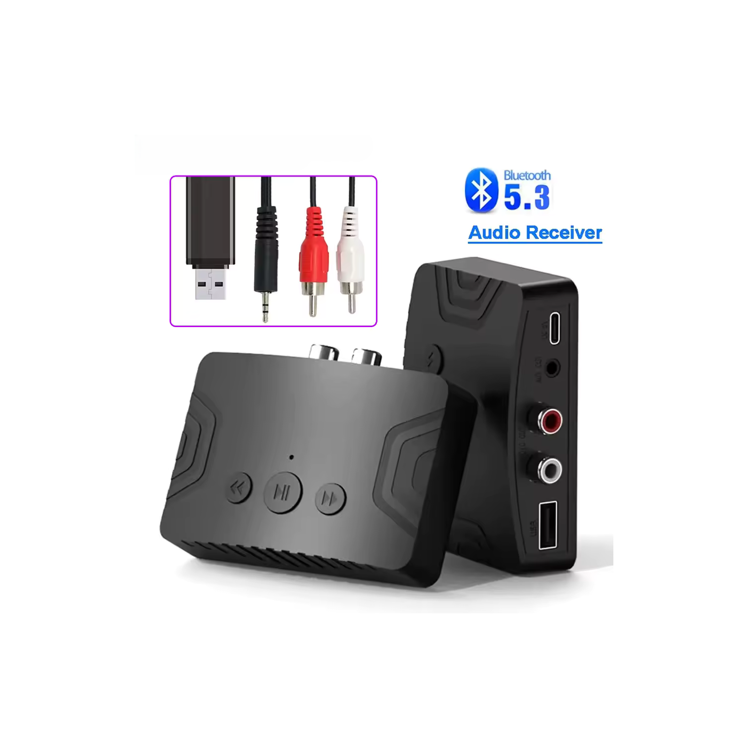 Récepteur audio Bluetooth 5,3 - Adaptateur de musique stéréo sans fil