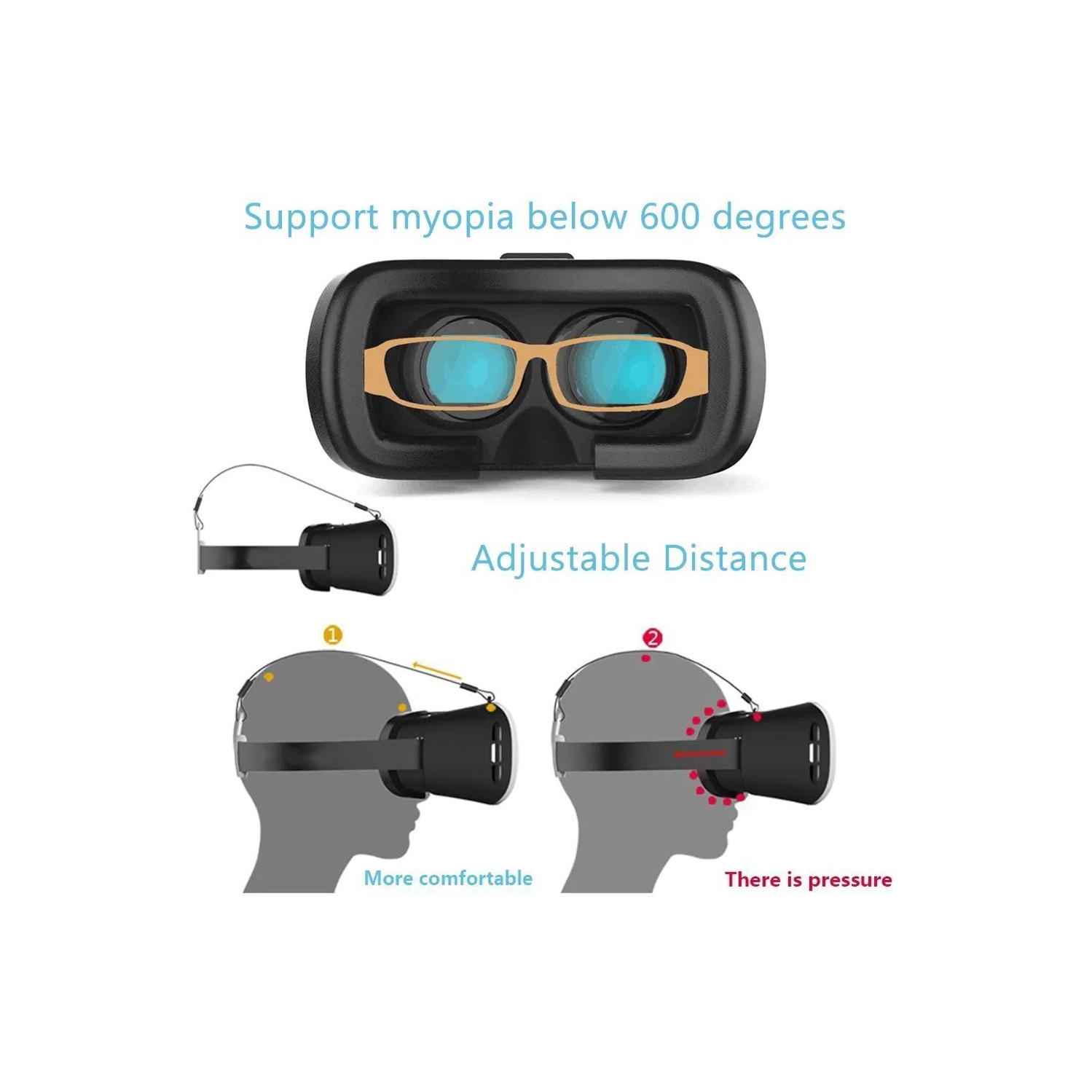 VR BOX Virtual Reality Glasses for Android and iOS Cell Phones 4.7" to 6.0"