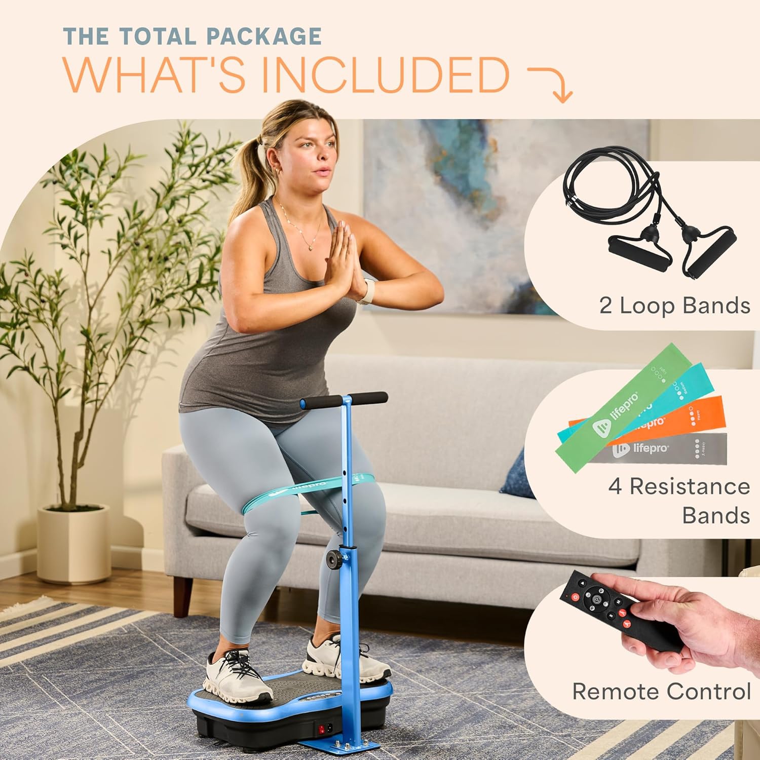 Lifepro TrimLite Vibration Plate Exercise Machine with Handlebars – Whole Body Vibrating Platform for Weight Loss,Lymphatic Drainage & Recovery-99