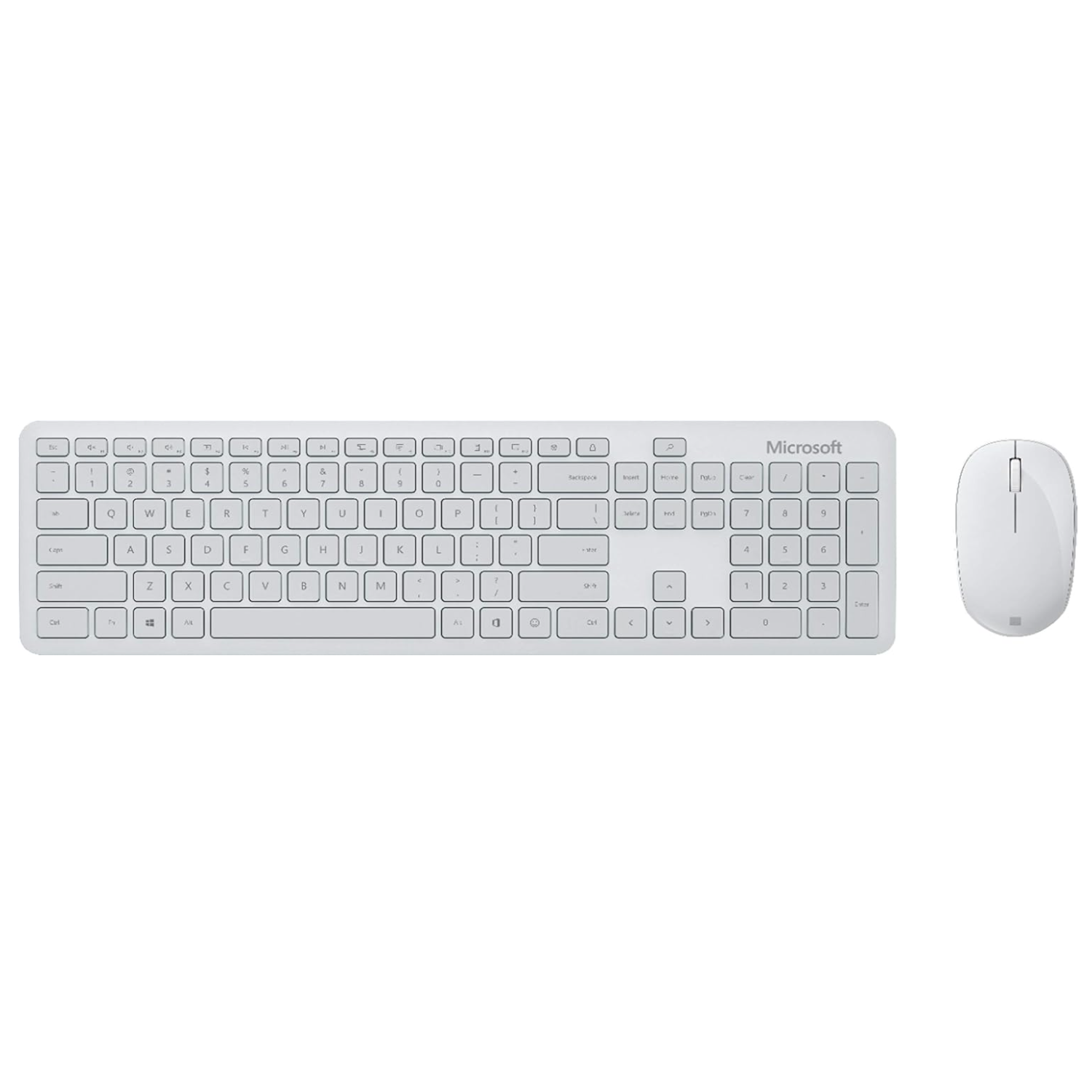 Ensemble clavier et souris Bluetooth de Microsoft, confortable, mince, portatif, souris et clavier sans fil avec Bluetooth - Glacier (QHG-00032)