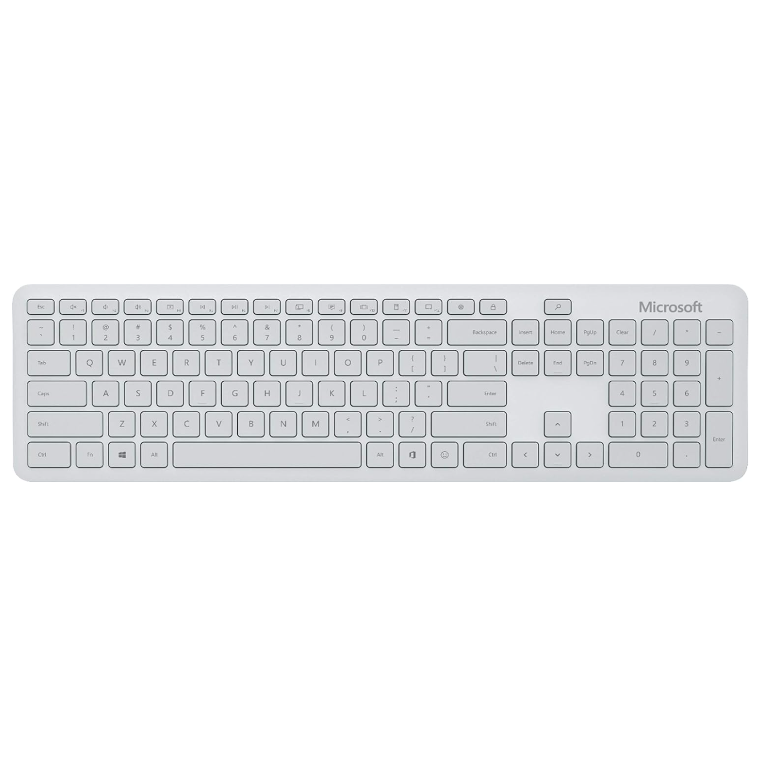 Ensemble clavier et souris Bluetooth de Microsoft, confortable, mince, portatif, souris et clavier sans fil avec Bluetooth - Glacier (QHG-00032)