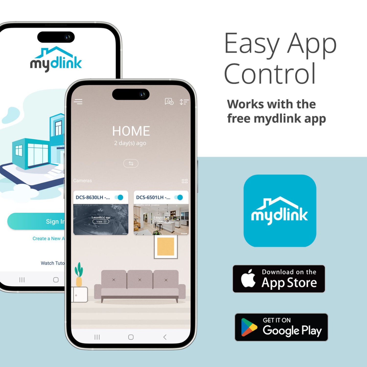 6 caméras Wi-Fi 2K panoramique et inclinable à 360 degrés DCS-6501LH de D-Link Résolution HD intégrale 1296p.