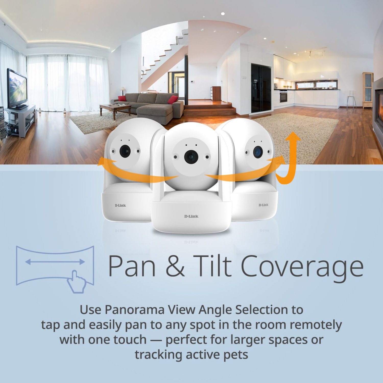 6 caméras Wi-Fi 2K panoramique et inclinable à 360 degrés DCS-6501LH de D-Link Résolution HD intégrale 1296p.