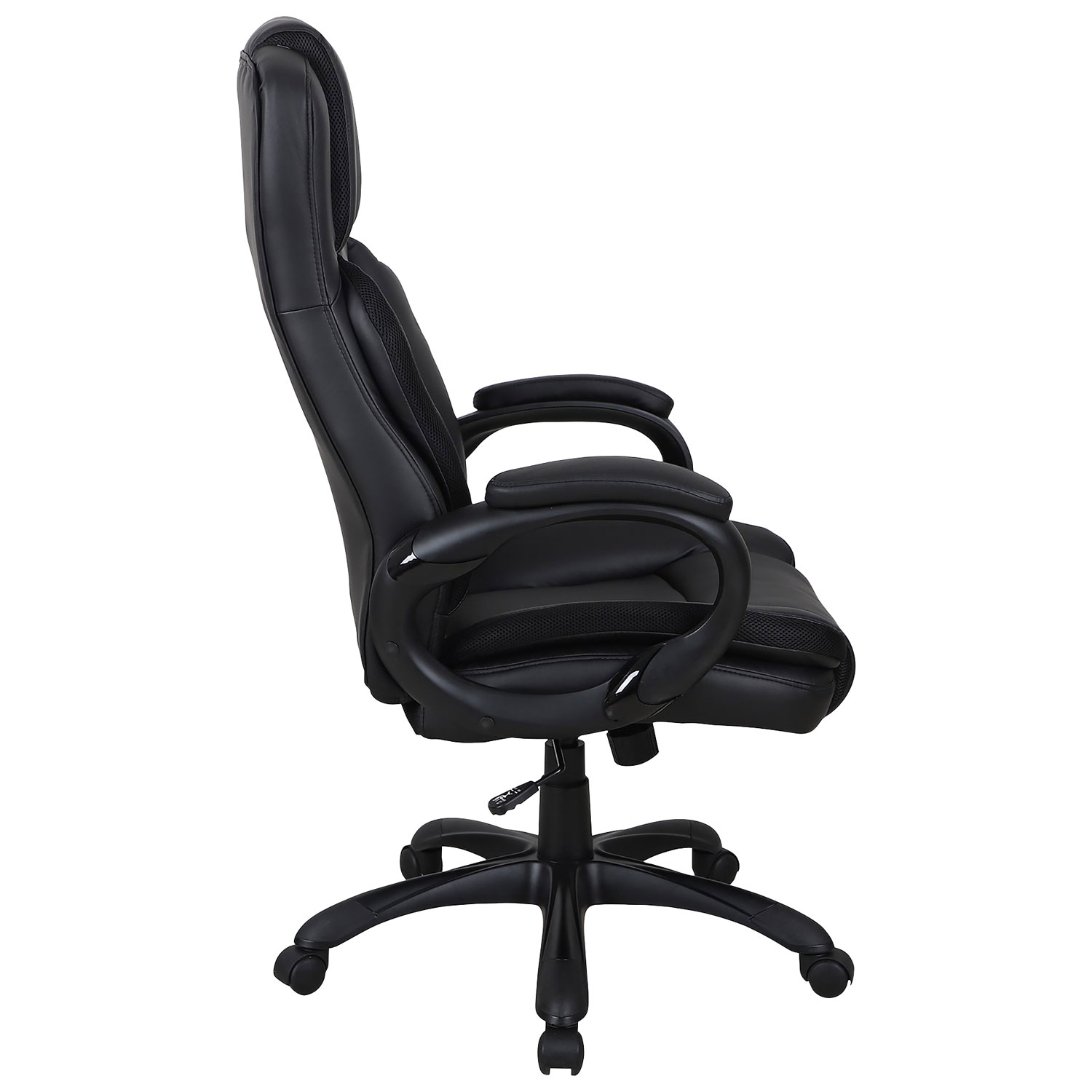 Fauteuil de bureau ergonomique à dossier haut en tissu James de Brassex - Noir
