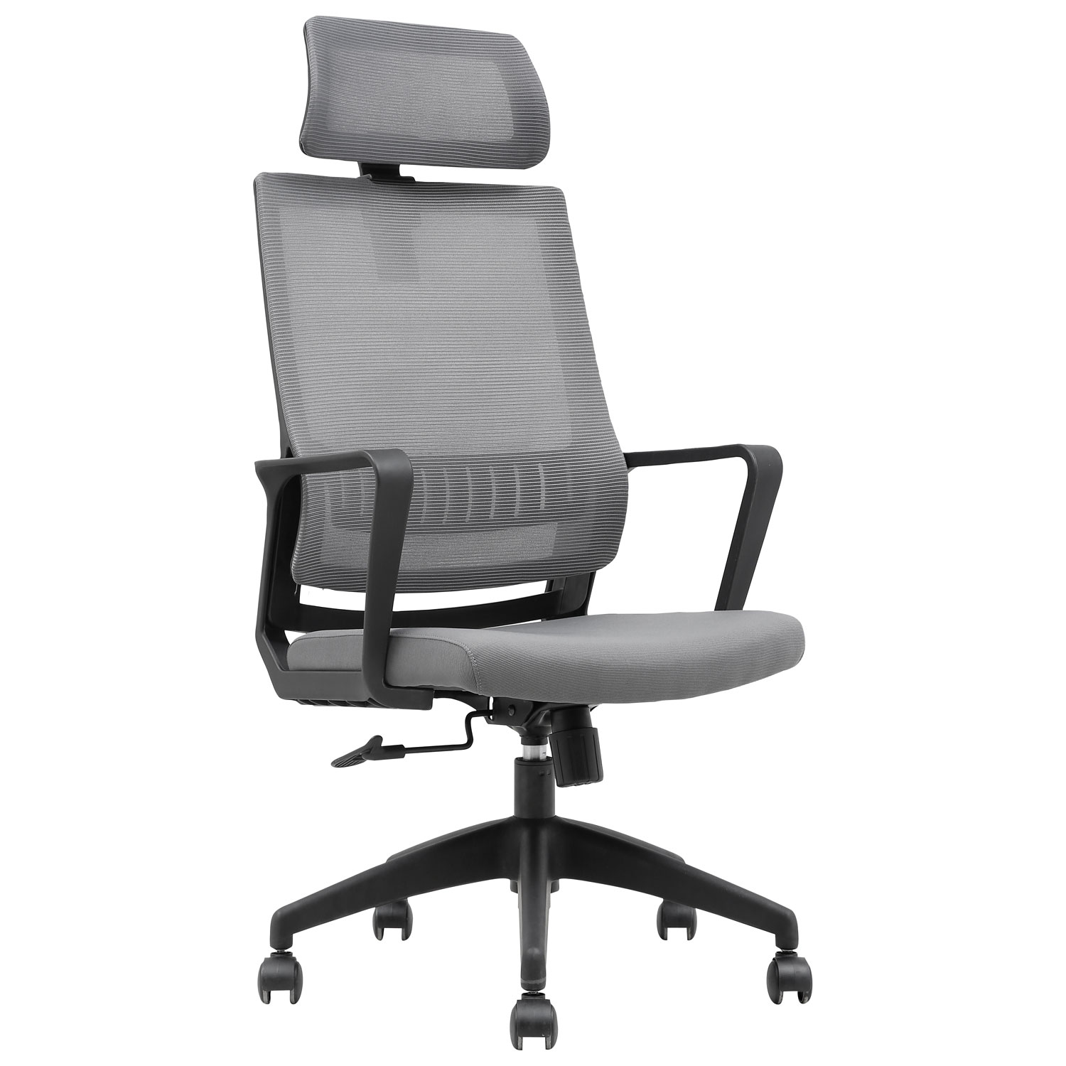 Fauteuil de bureau à dossier haut en tissu Dakoda de Brassex - Gris