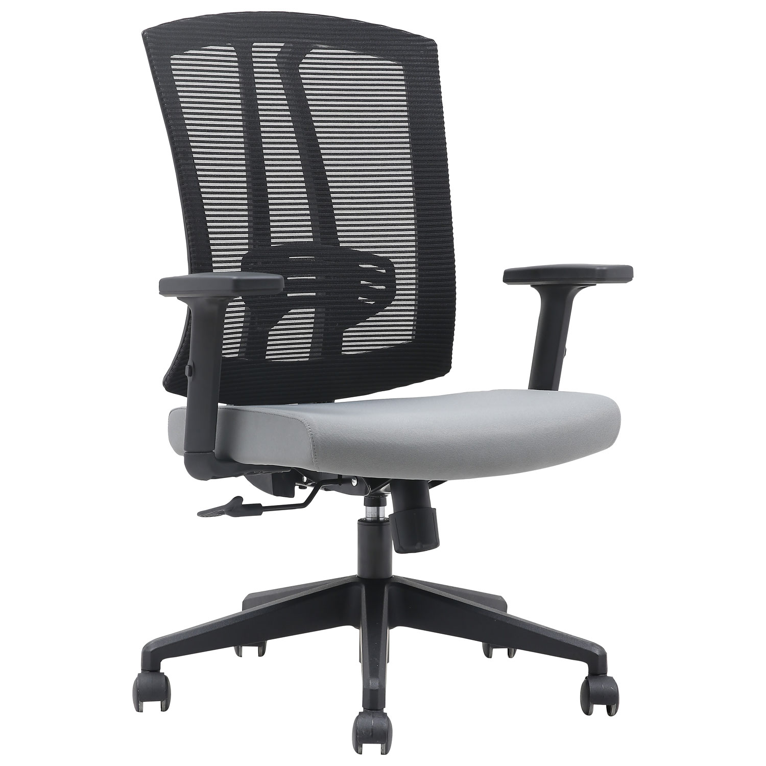 Brassex Milo Office Ergonomic High-Back Fabric Office Chair - Grey