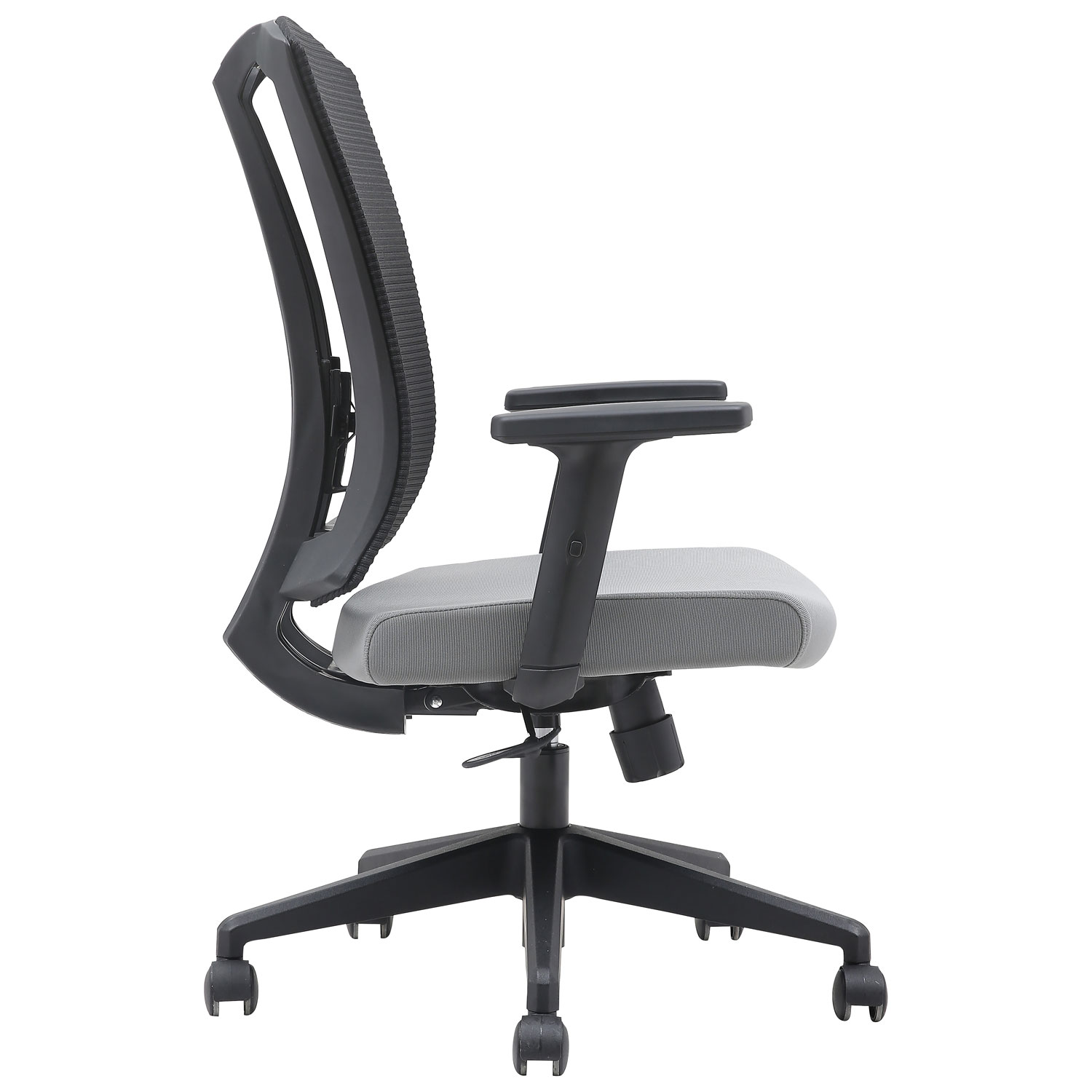 Brassex Milo Office Ergonomic High-Back Fabric Office Chair - Grey