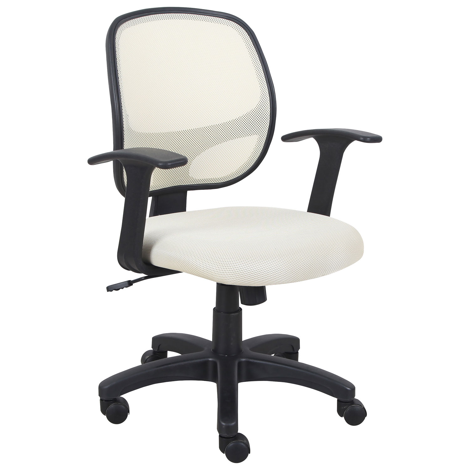Brassex Eliza Ergonomic High-Back Fabric Office Chair - Beige