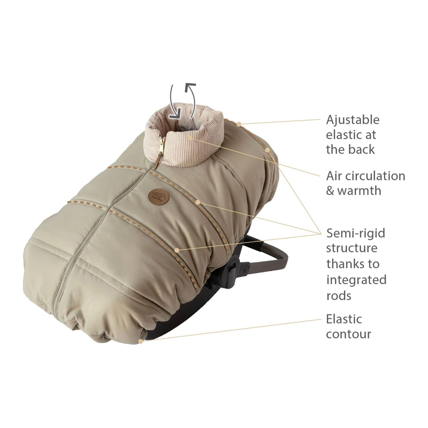 Petit Coulou Lightweight Cover for Infant Car Seats - Lichen