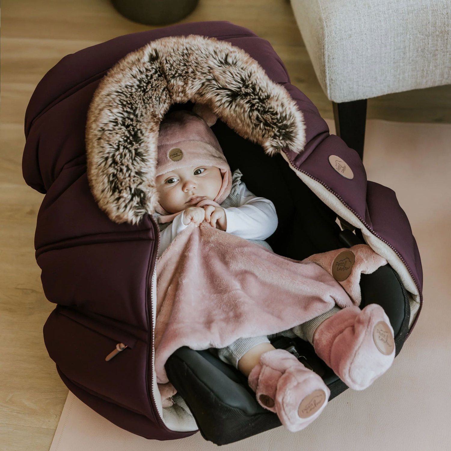 Housse d'hiver Petit Coulou pour sièges d'auto pour bébé - Prune