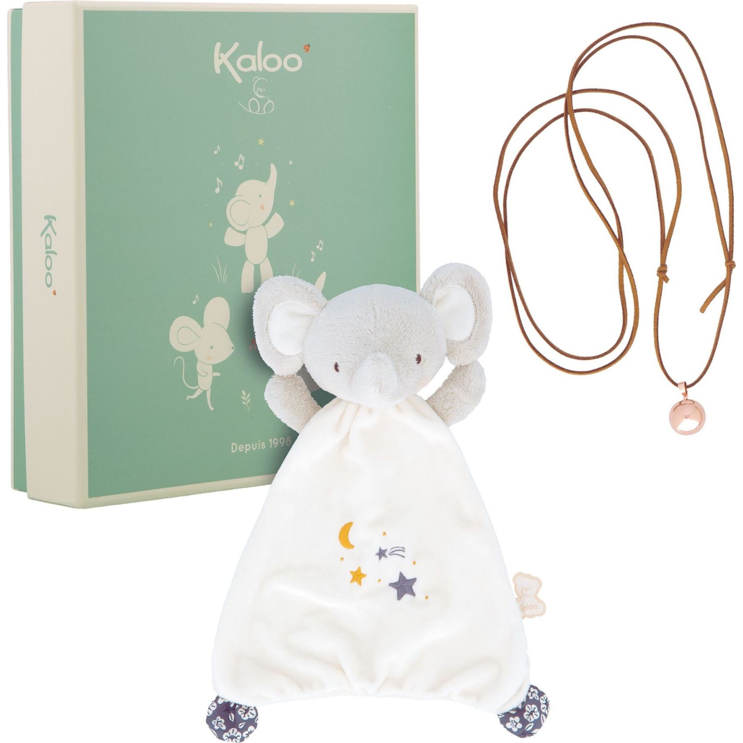 Édredon en forme d'éléphant de Kaloo Doudou et boîte-cadeau Bola