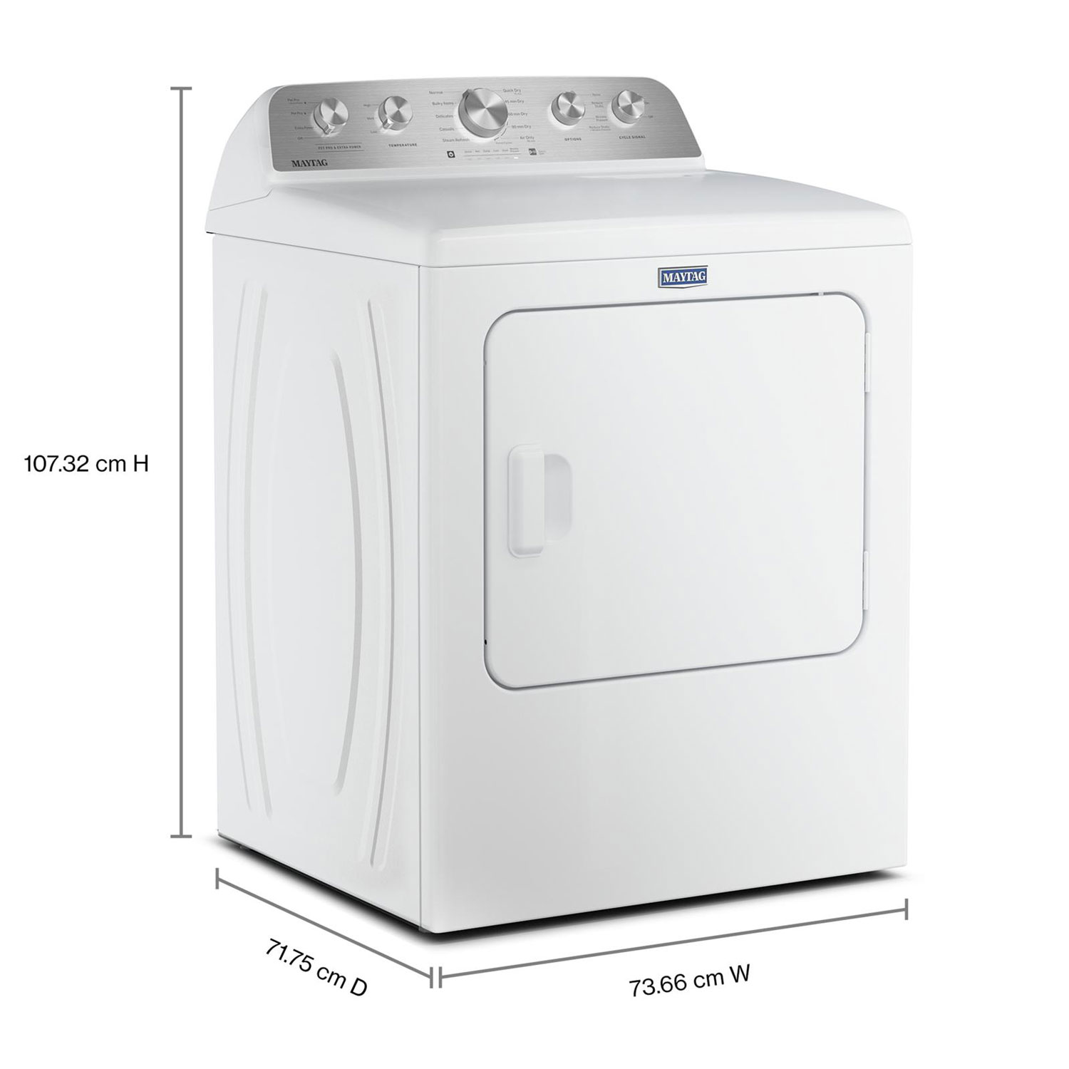 Maytag Pet Pro 7.0 Cu. Ft. Gas Steam Dryer - White