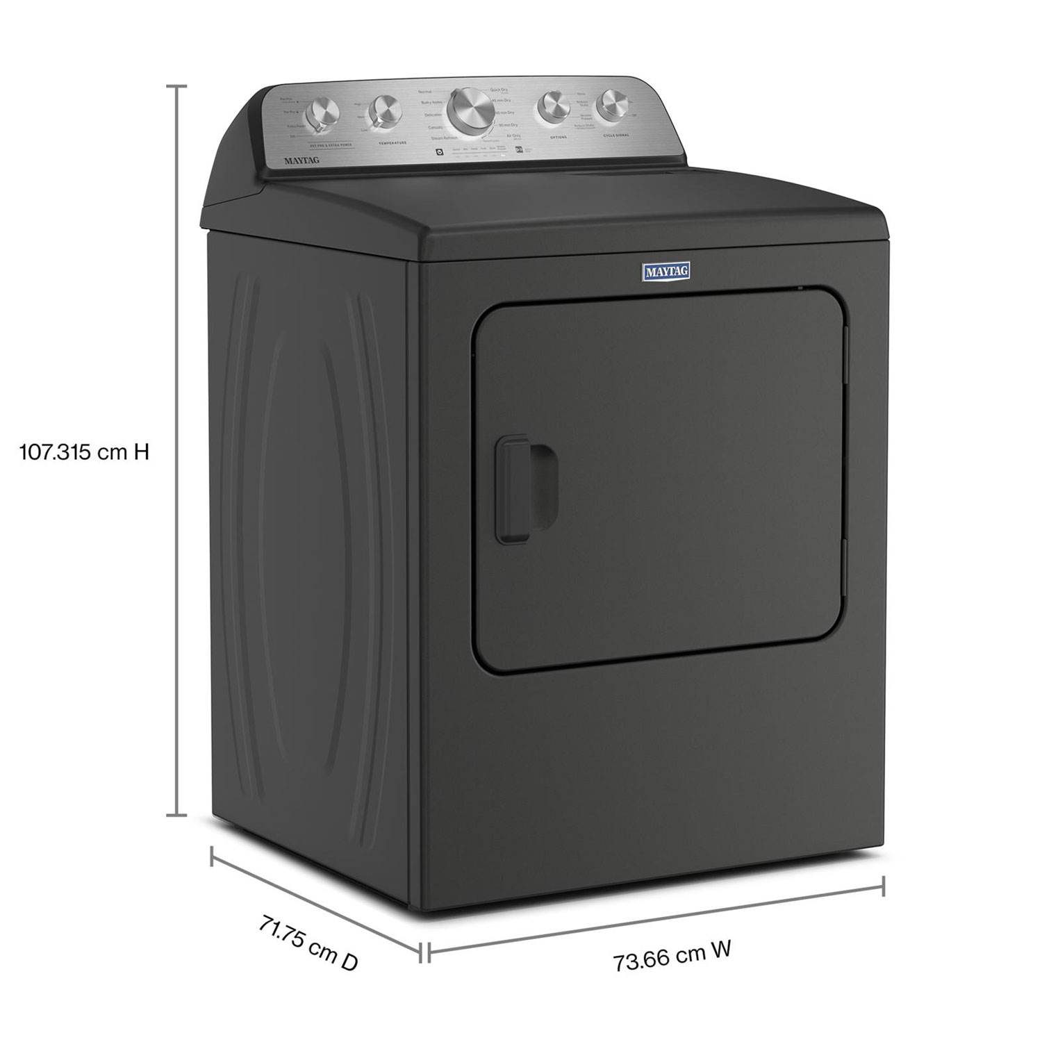 Maytag Pet Pro 7.0 Cu. Ft. Gas Steam Dryer - Volcano Black