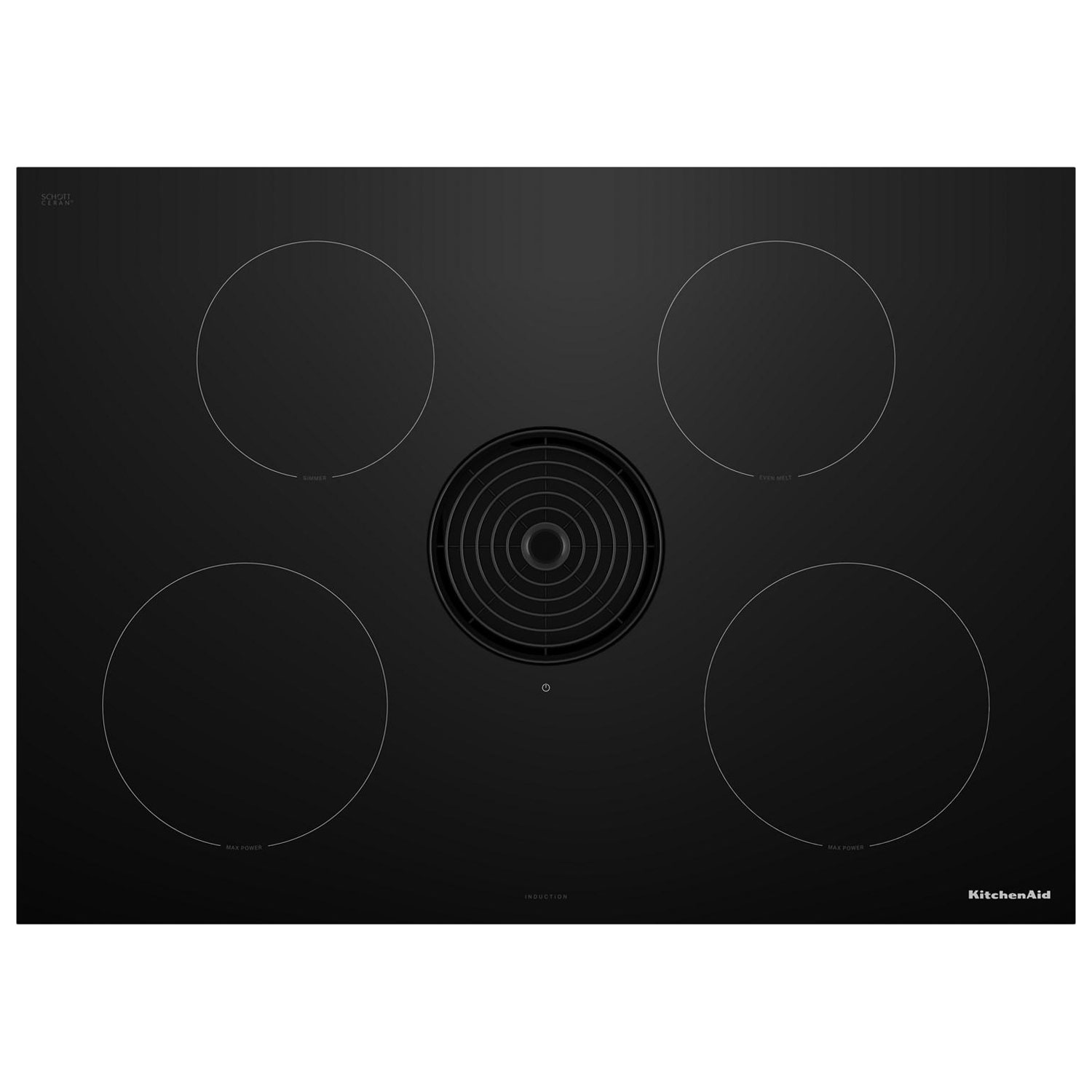 Surface de cuisson à induction à 4 éléments de 31 po de KitchenAid - Noir