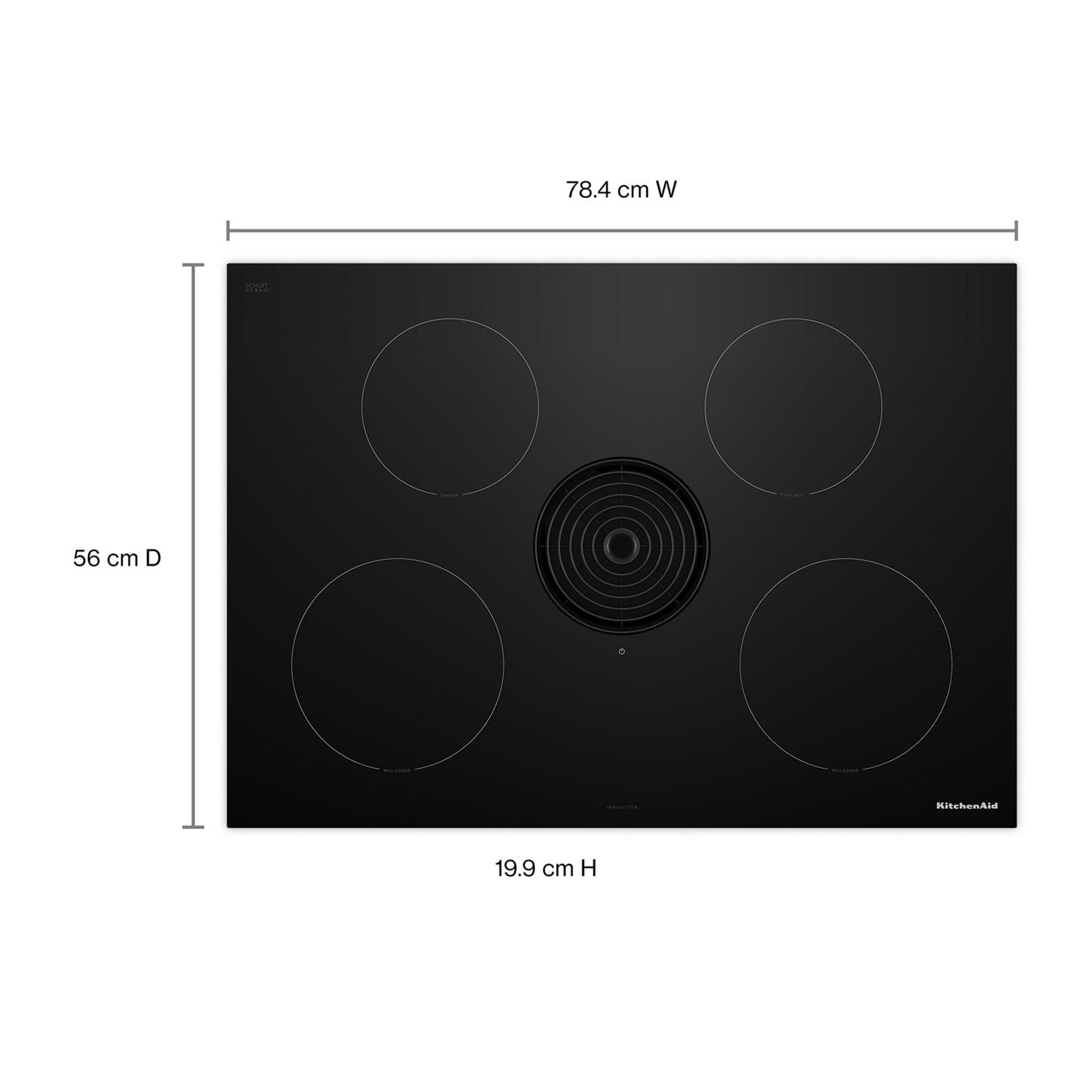 Surface de cuisson à induction à 4 éléments de 31 po de KitchenAid - Noir