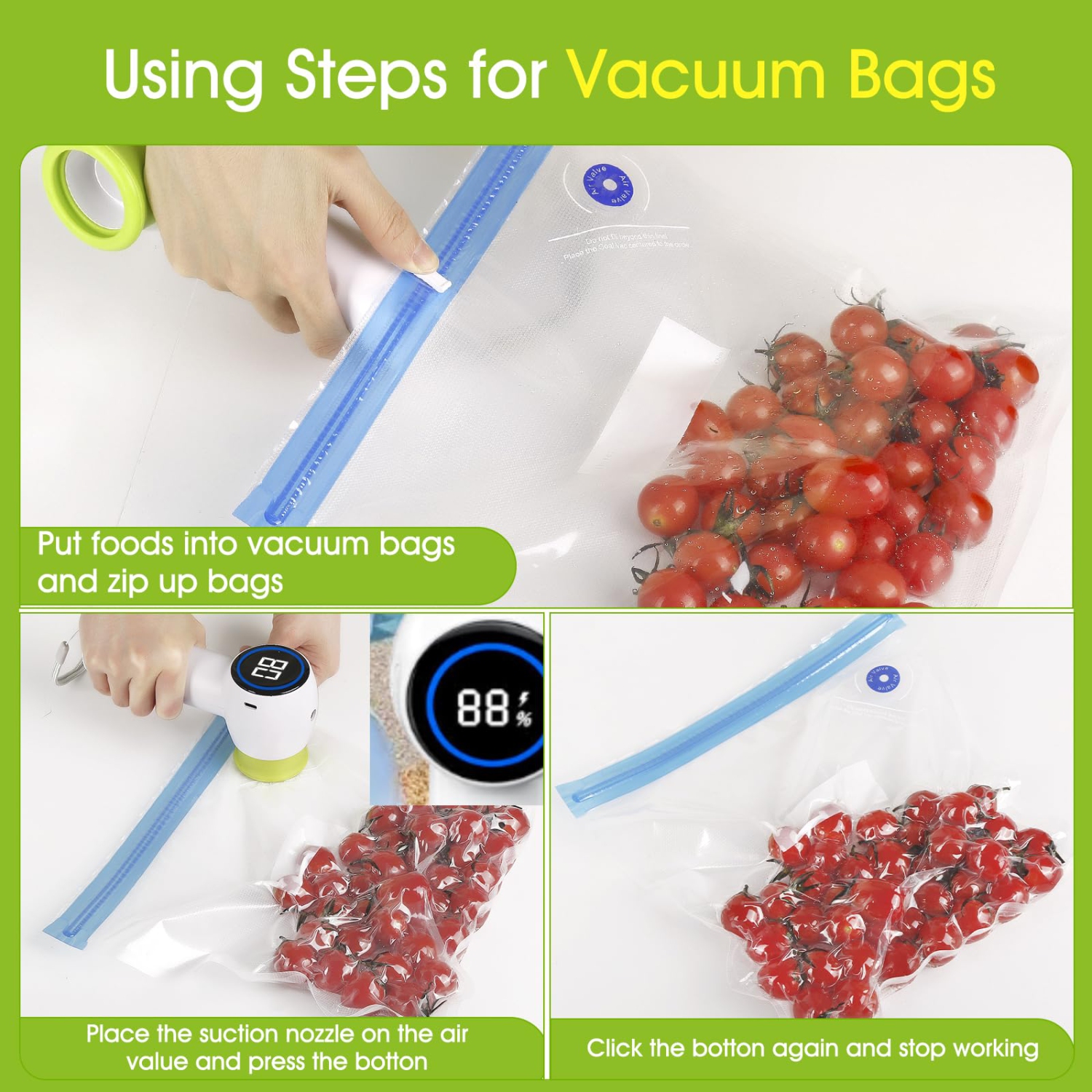 Electric Mason Jar Vacuum Sealer, 6 in 1 Vacuum Sealer Kit for Jars Compatible with Vacuum Bag Vacuum Seal Containers for Food Storage