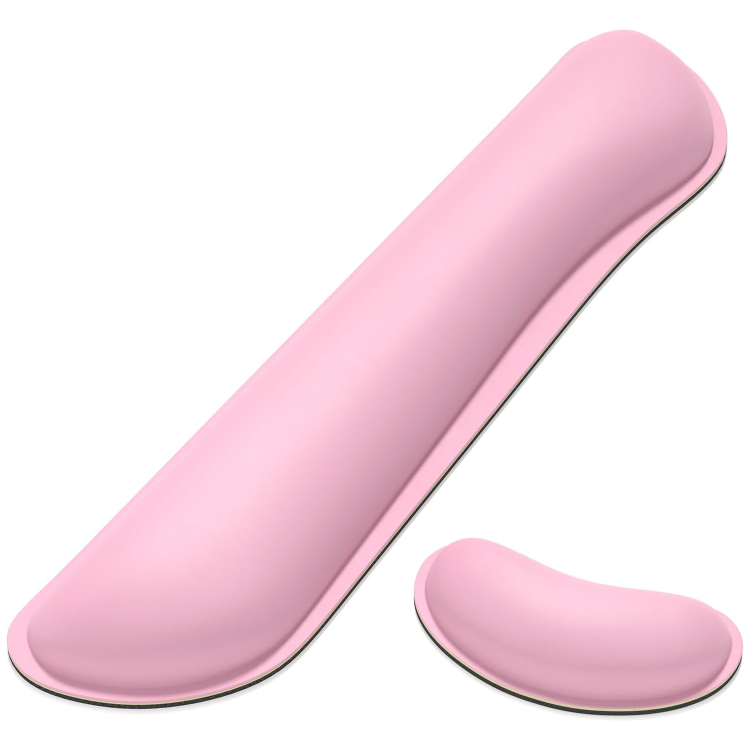 Mouse Wrist Rest, Ergonomic Memory Foam Mouse Wrist Support, Leather Hand Rest Pad Cushion for Gaming, Office, Laptop,Rose Pink