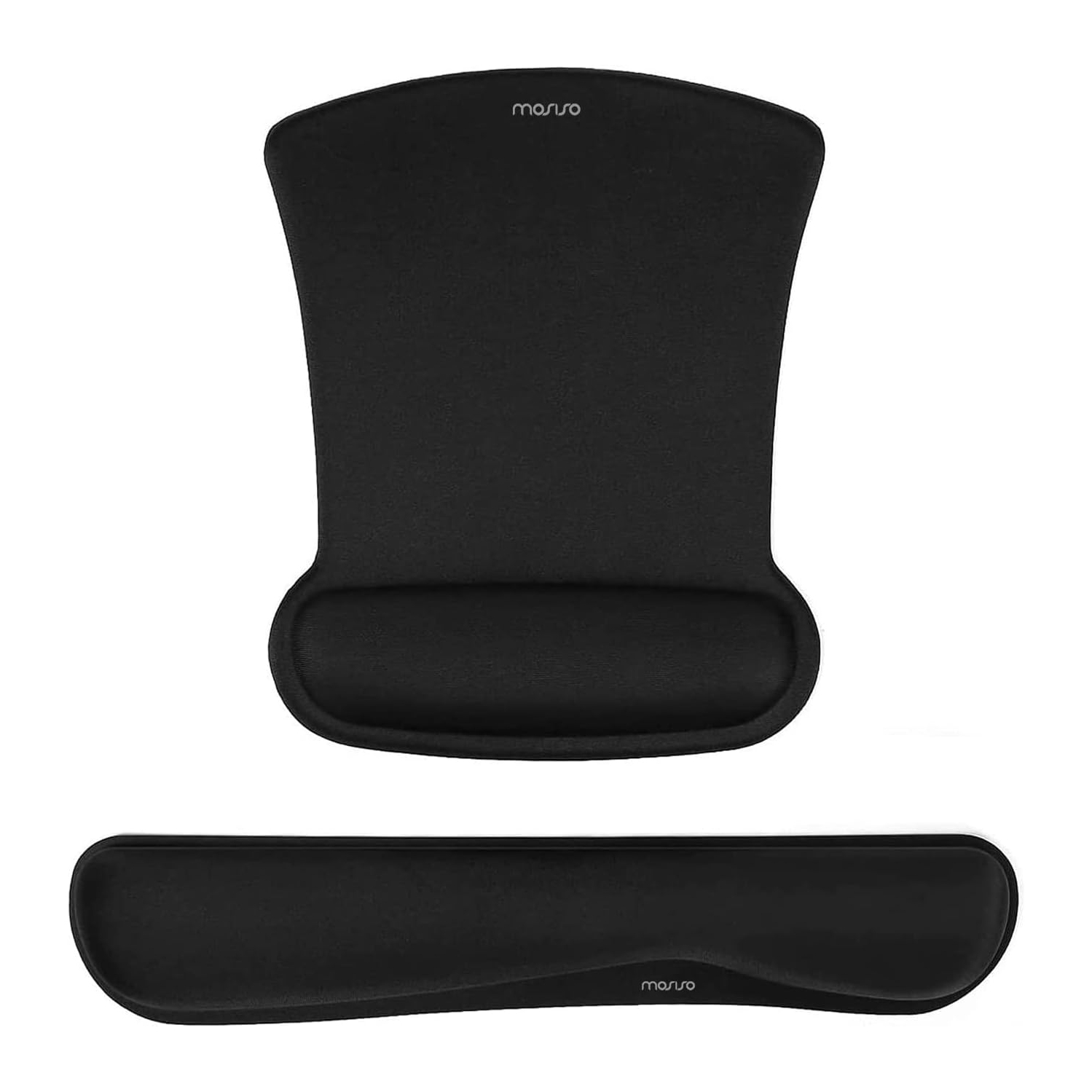Wrist Rest Support for Mouse Pad & Keyboard Set, Ergonomic Mousepad Non-Slip Base Home/Office Pain Relief,Black