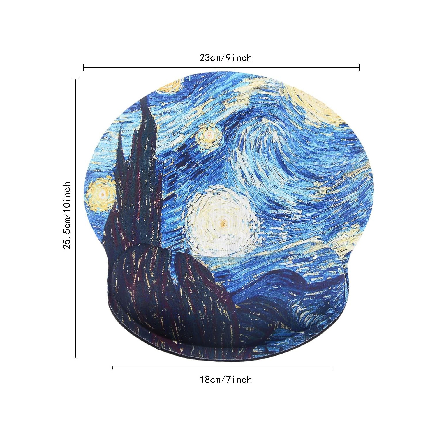 Leather Mouse Pad Wrist Support Ergonomic Memory Foam,Rest Nonslip Mousepad for Office,Gaming,Computer,Starry Night