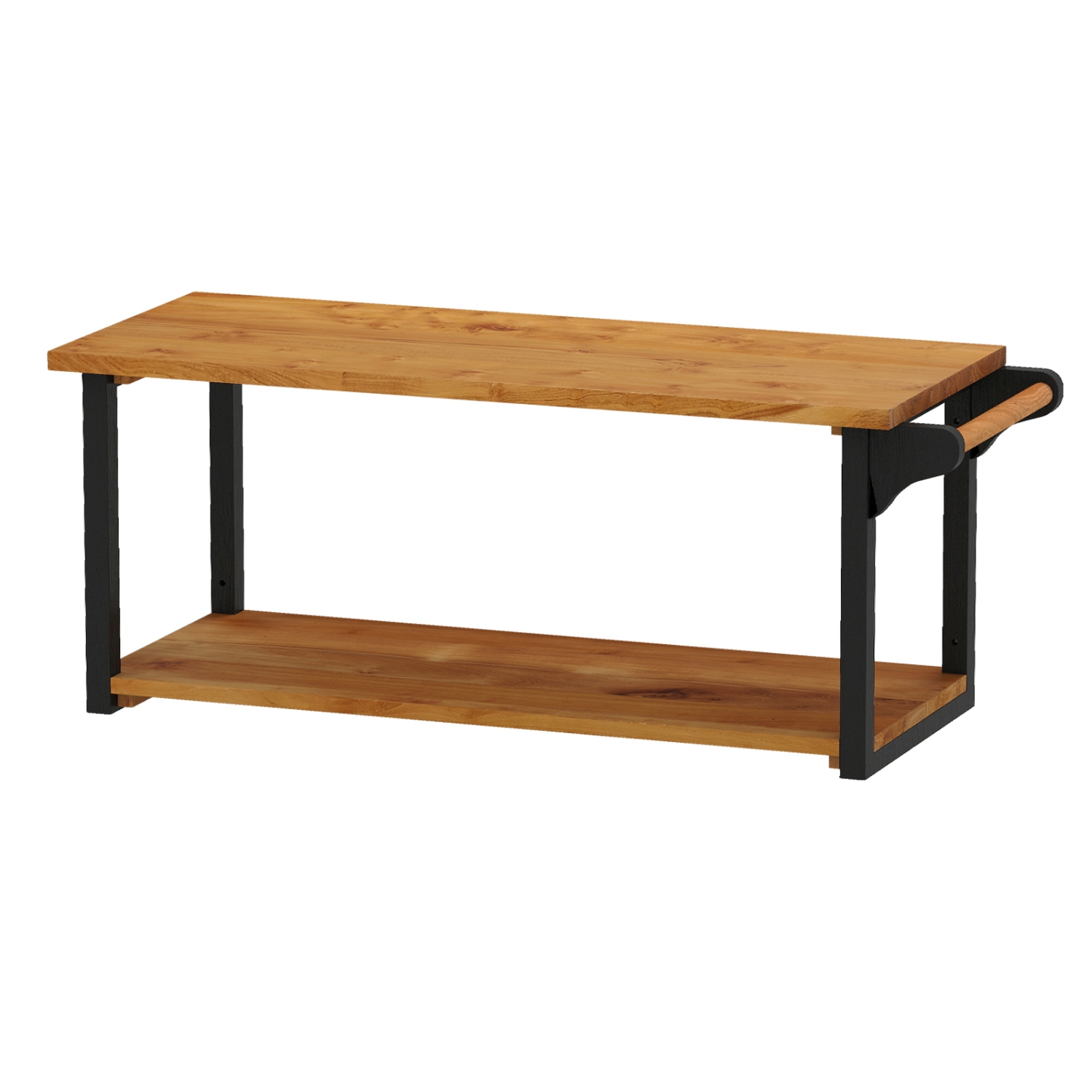 Gymax 40.5'' Long 2-Tier Storage Rack w/ Towel Bar Wall Mounted Floating Shelves