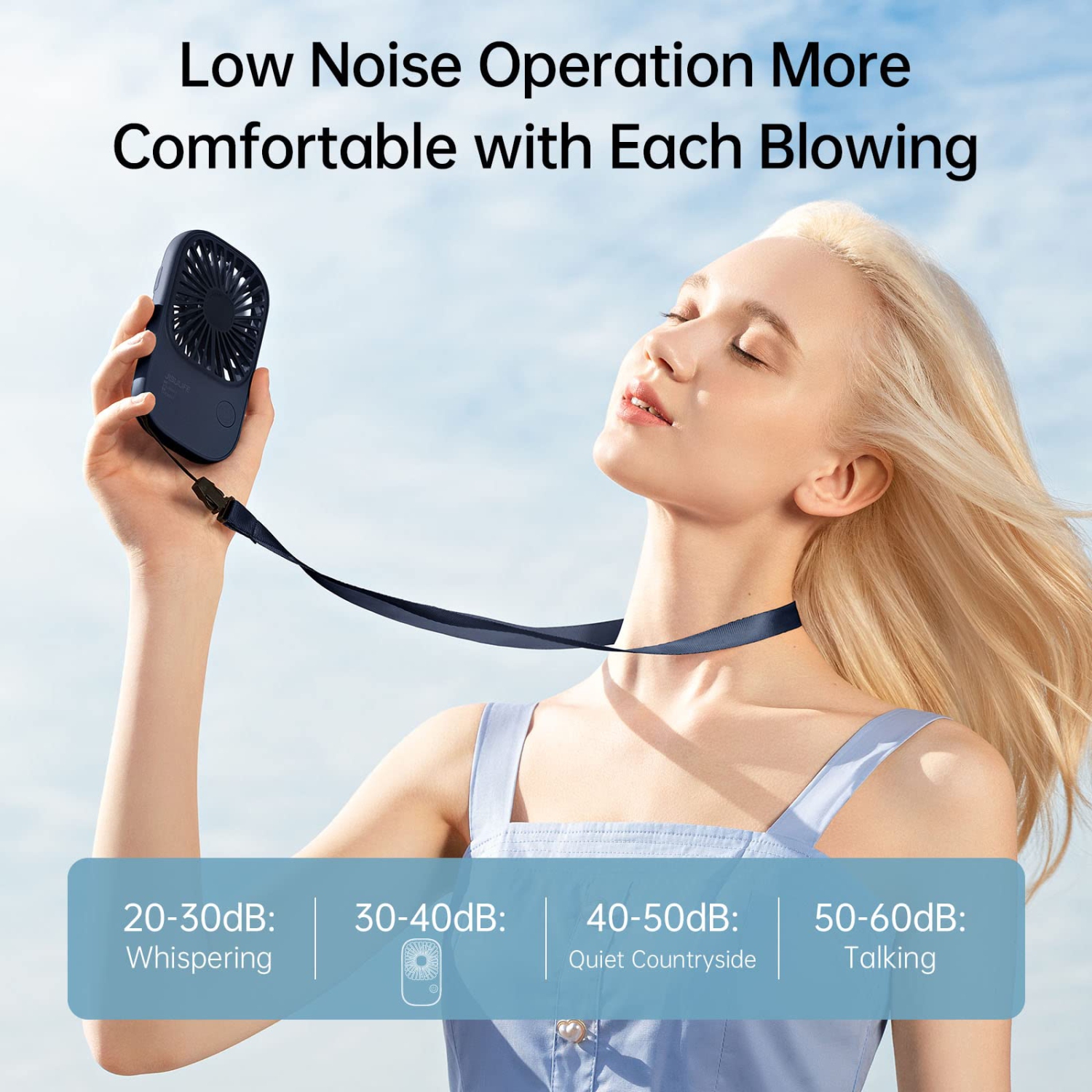 Mini Portable Fan, Small Mini Handheld Fan, USB Charging Eyelash Fan Hanging Neck Fan, 3 Speeds Suitable for Office, Outdoor, Travel