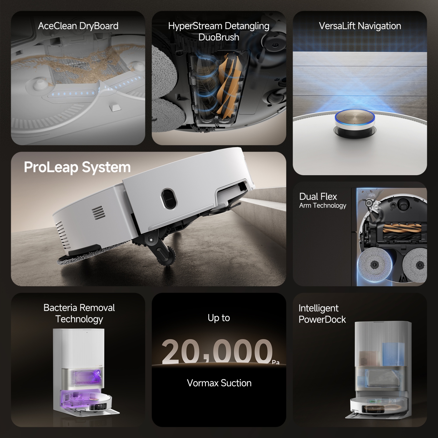 Dreame X50 Ultra Robot Vacuum and Mop with Auto-Empty and Mop Self-Cleaning, 20 KPa Suction, Obstacle Avoidance and 360° Navigation, Corner to Edge