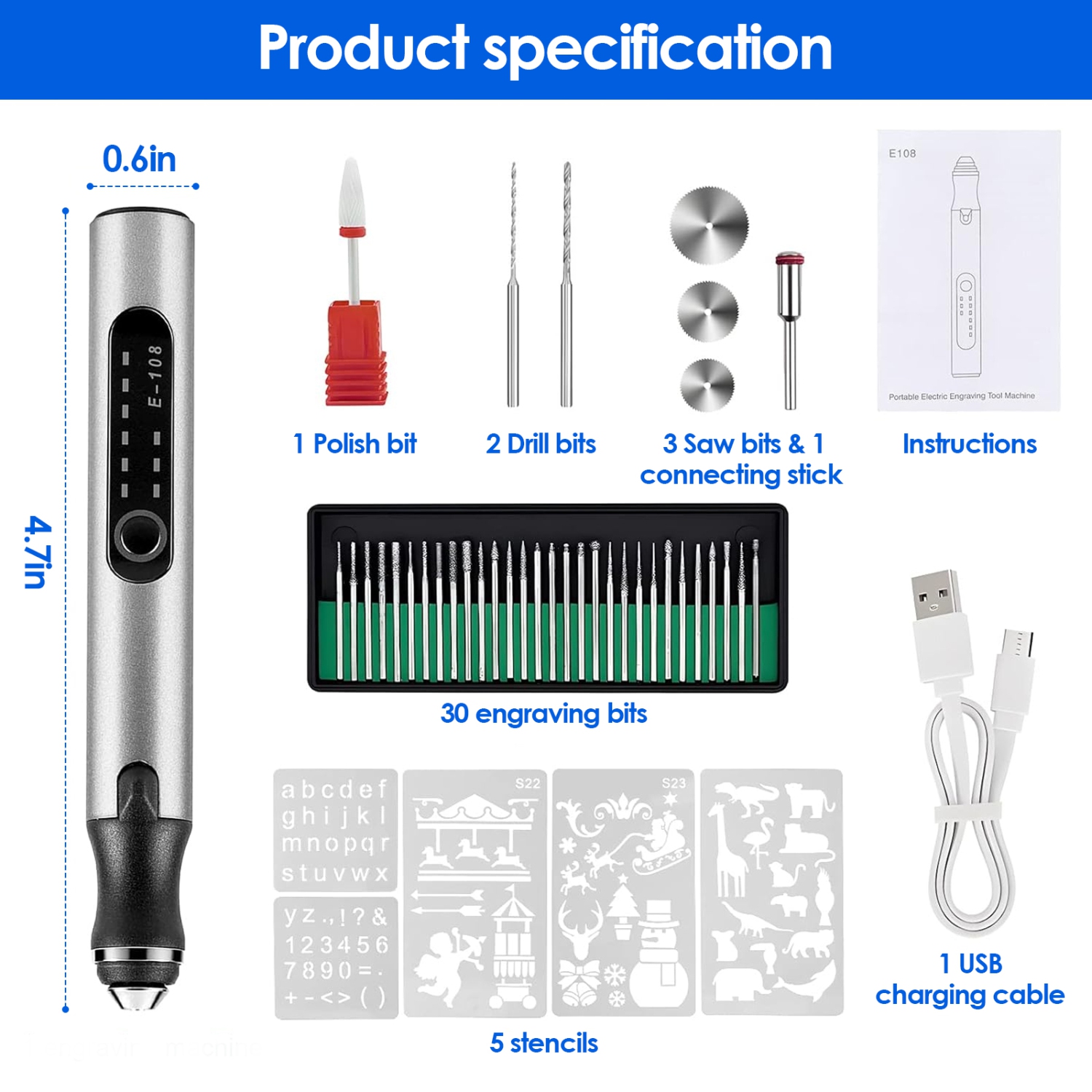 Stylo de gravure rechargeable USB, mini stylo de polissage électrique sans fil pour gravure de bois et de bijoux