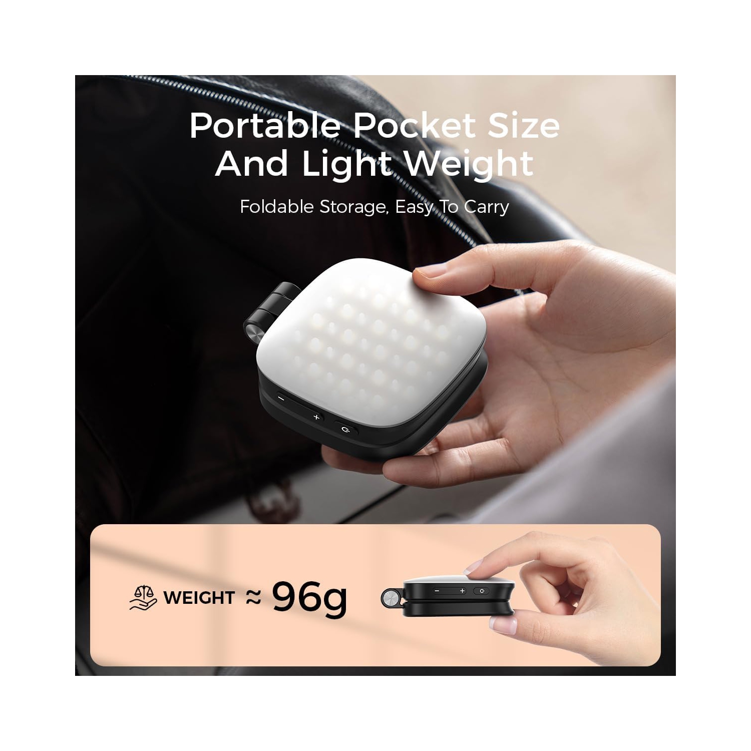 Magnetic Selfie Light Compatible with MagSafe iPhone,Phone Light with Mirror for iPhone,Folding LED Phone Fill Ring Lighting for Selfie Record Video