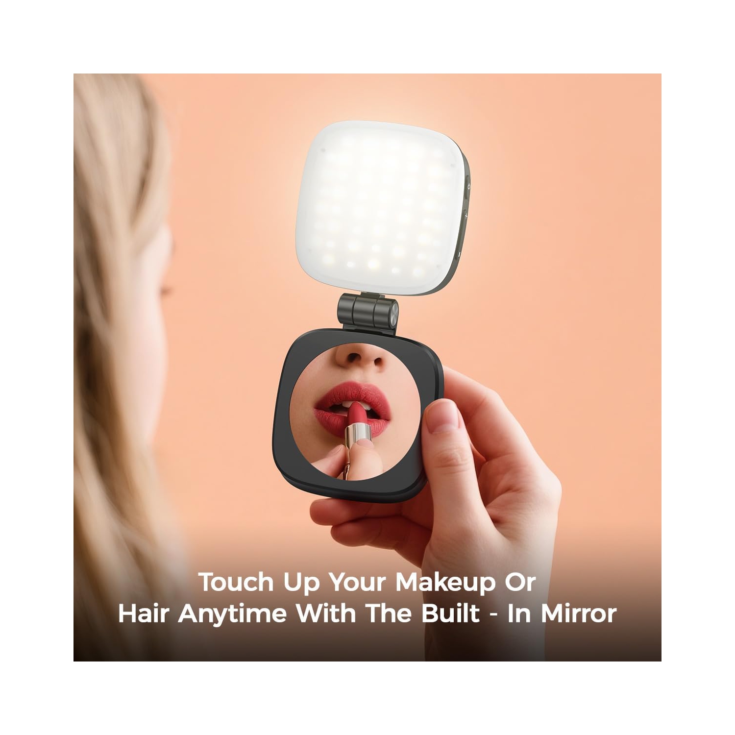 Magnetic Selfie Light Compatible with MagSafe iPhone,Phone Light with Mirror for iPhone,Folding LED Phone Fill Ring Lighting for Selfie Record Video